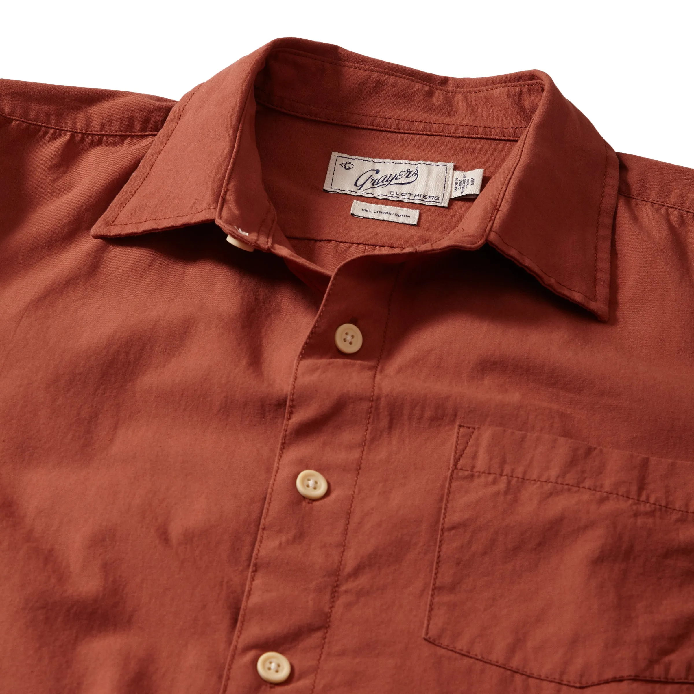 Portofino Midweight Poplin Shirt - Arabian Spice sold by Grayers product image thumbnail 2