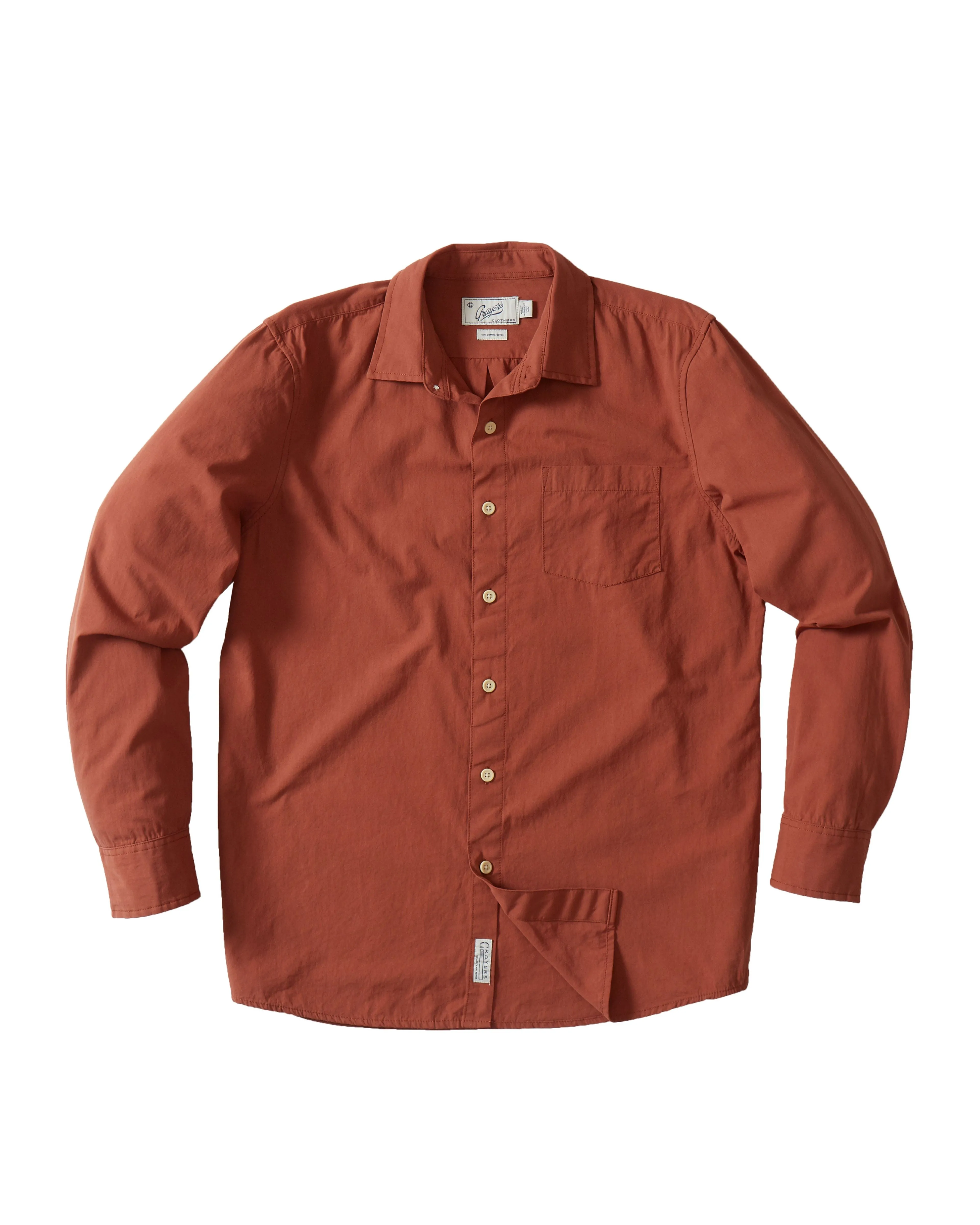 Portofino Midweight Poplin Shirt - Arabian Spice sold by Grayers
