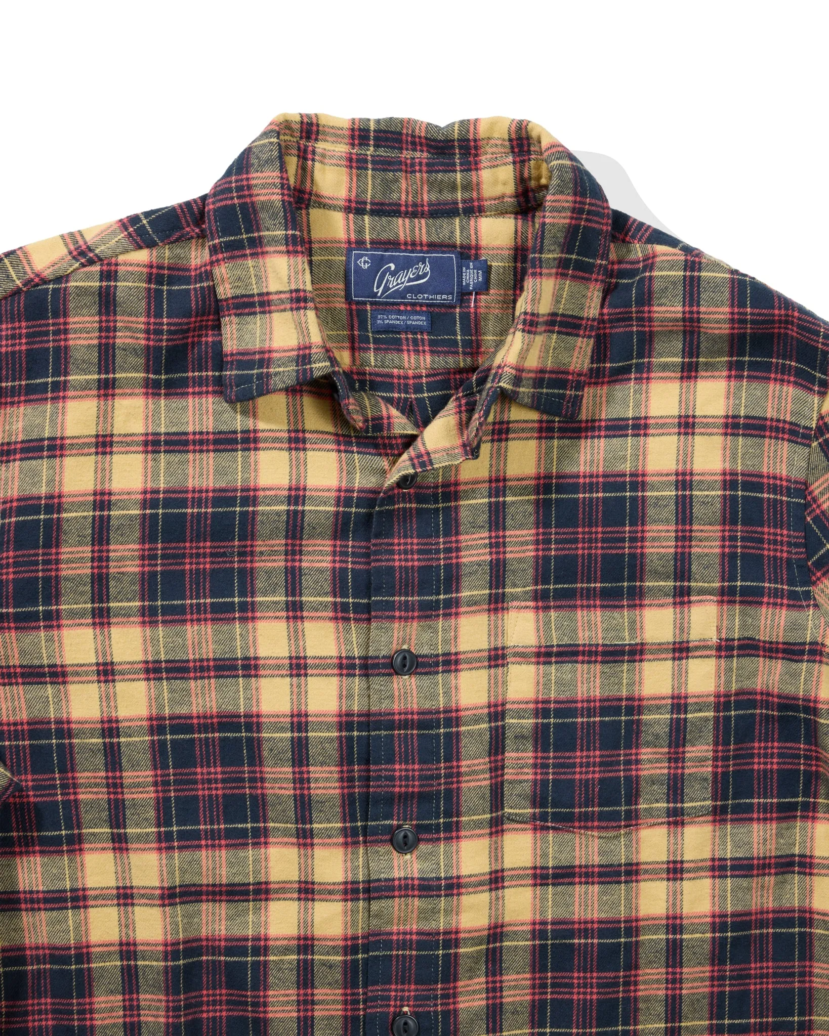 Shady Grove Stretch Flannel Shirt - Navy Red Ecru sold by Grayers product image thumbnail 2