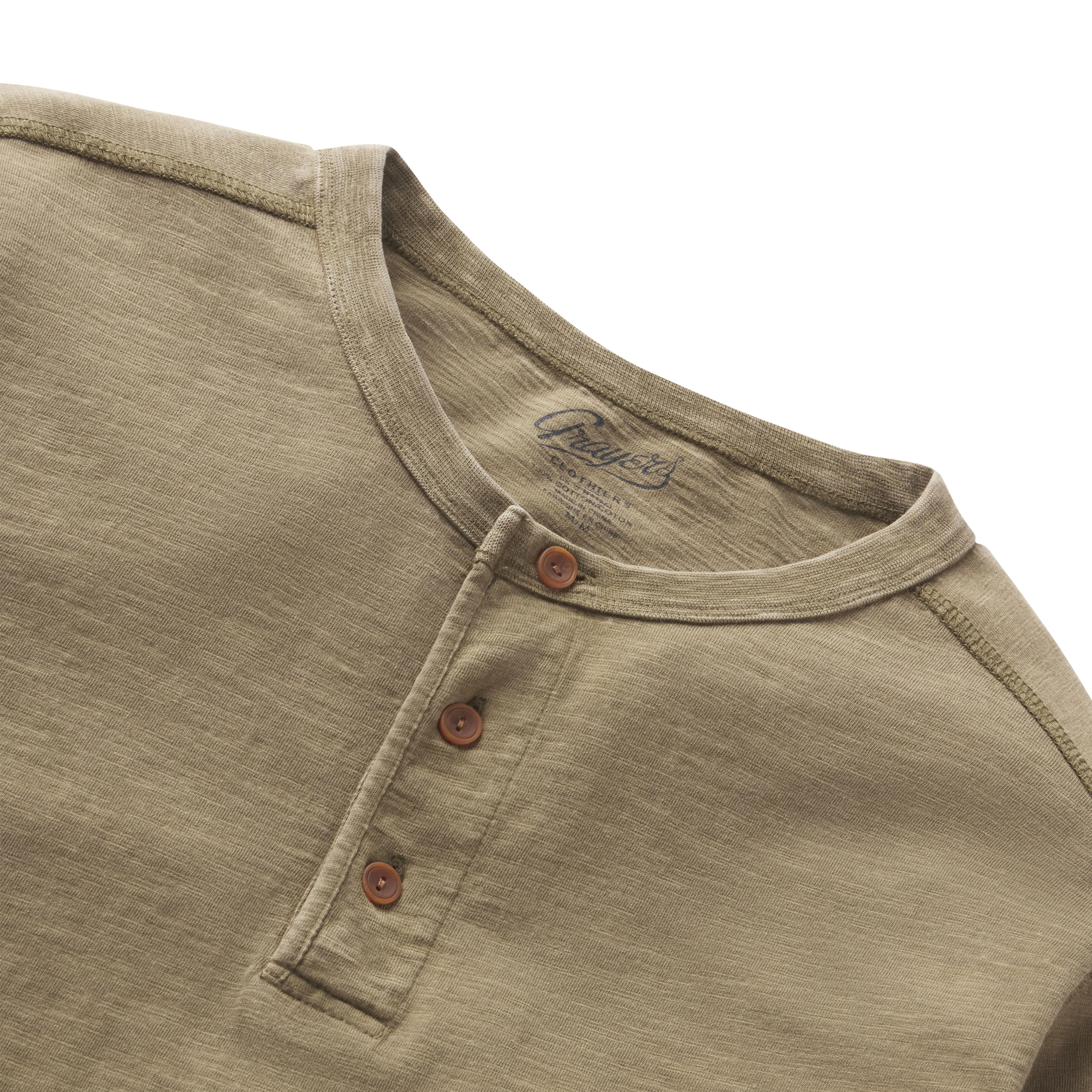 Hewitt Garment Dyed Henley - Military Olive sold by Grayers product image thumbnail 2