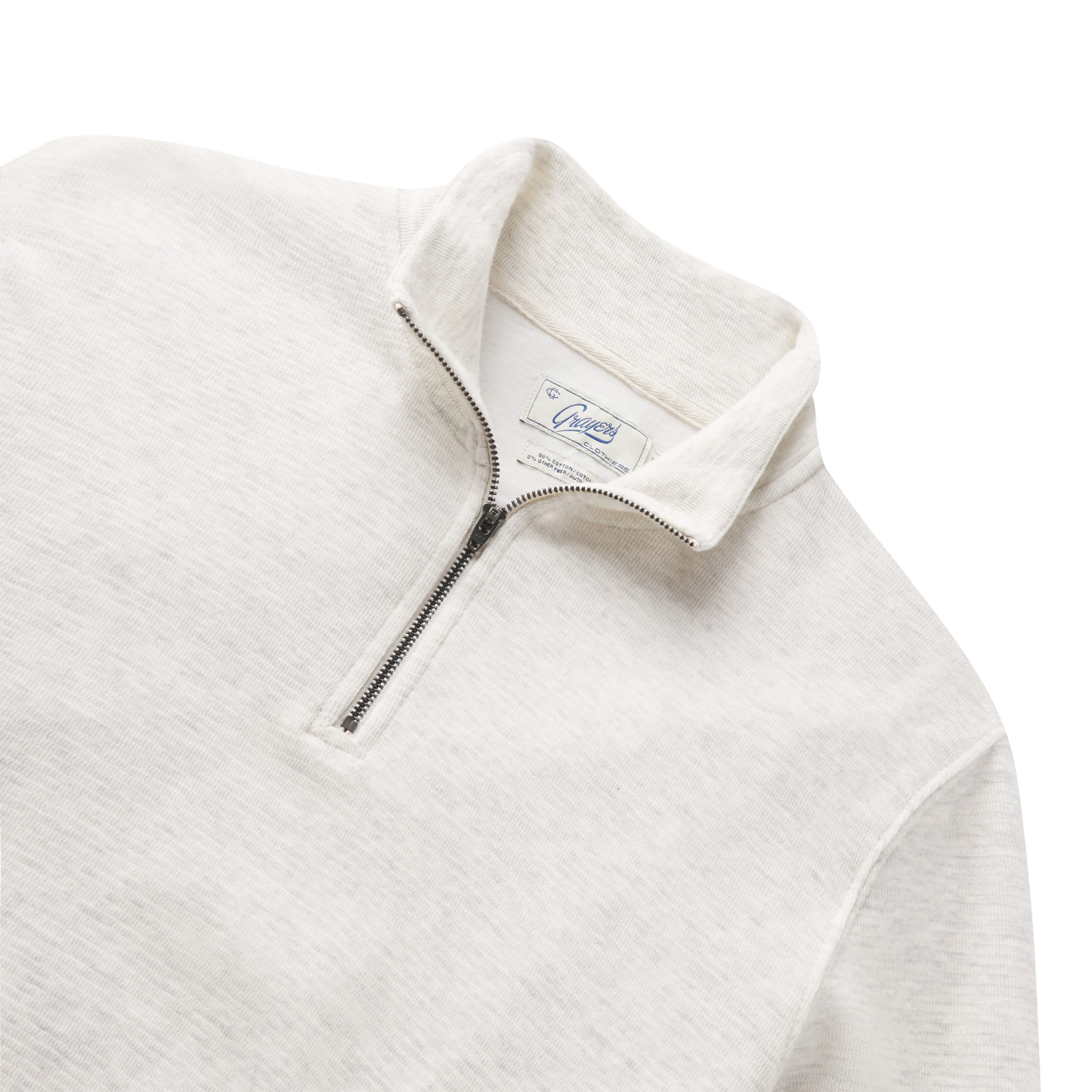 New Windsor Double Cloth 1/4 Zip Mock - Oatmeal Heather sold by Grayers product image thumbnail 2