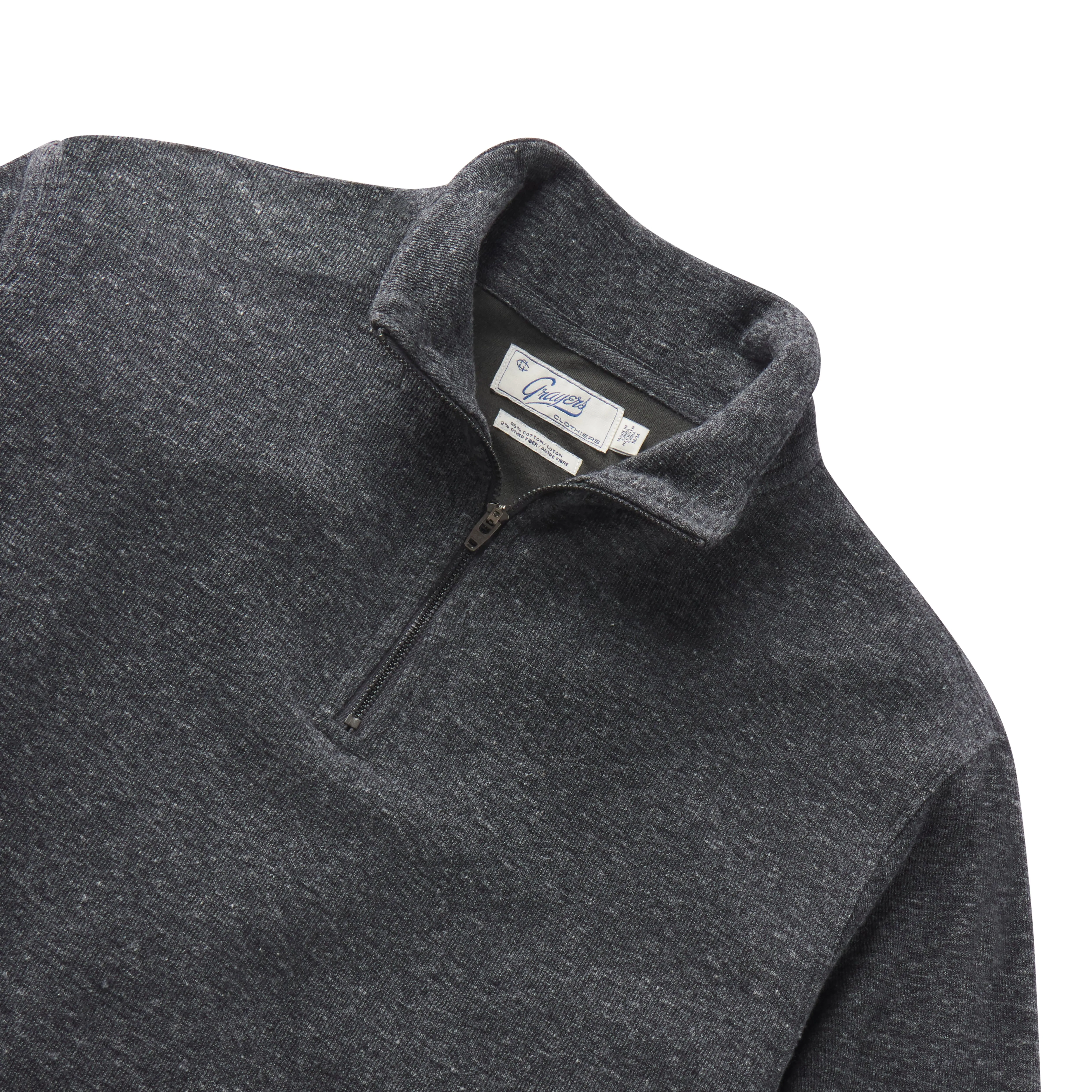 New Windsor Double Cloth 1/4 Zip Mock - Charcoal Heather sold by Grayers product image thumbnail 2
