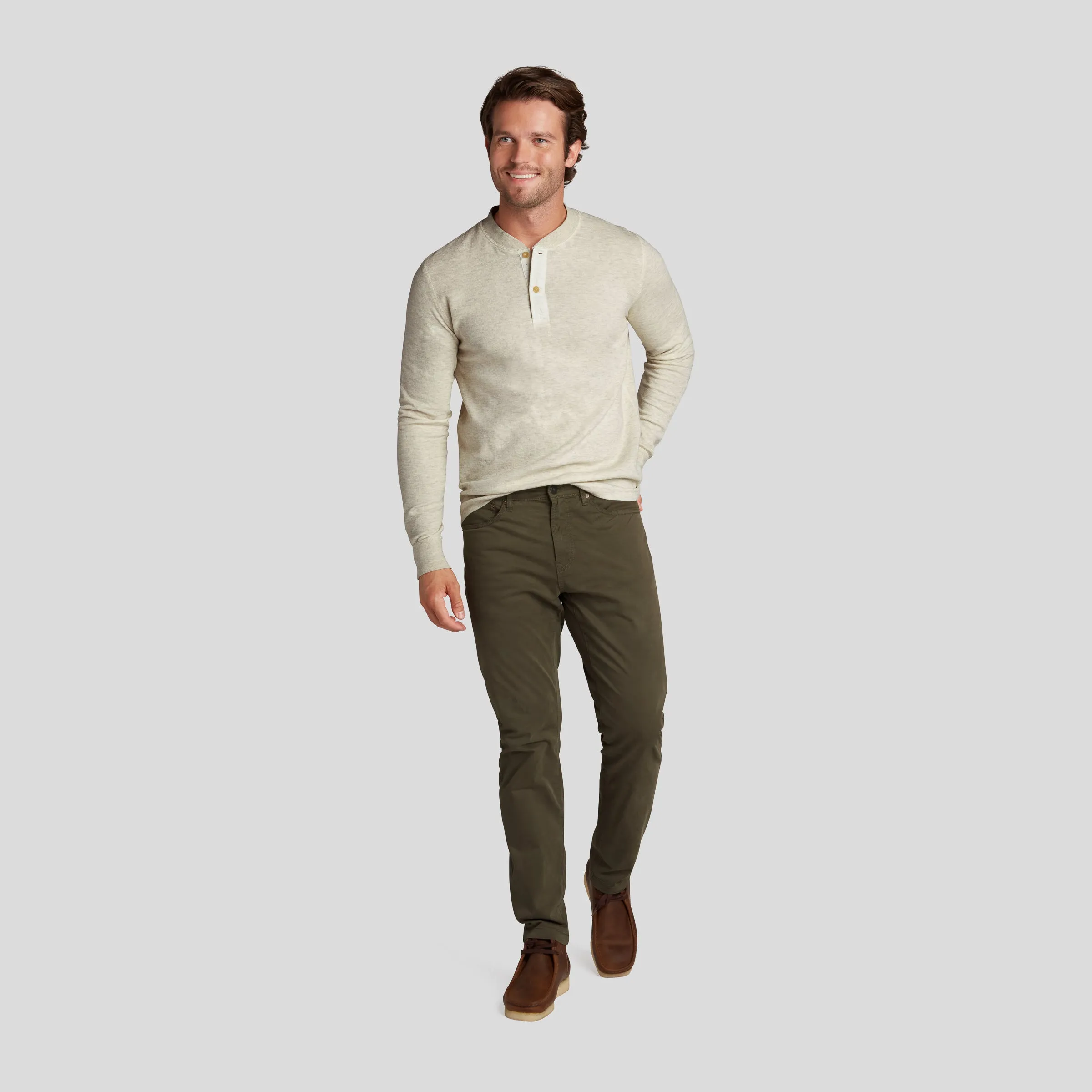 New Windsor Double Cloth Henley - Oatmeal Heather sold by Grayers product image thumbnail 5