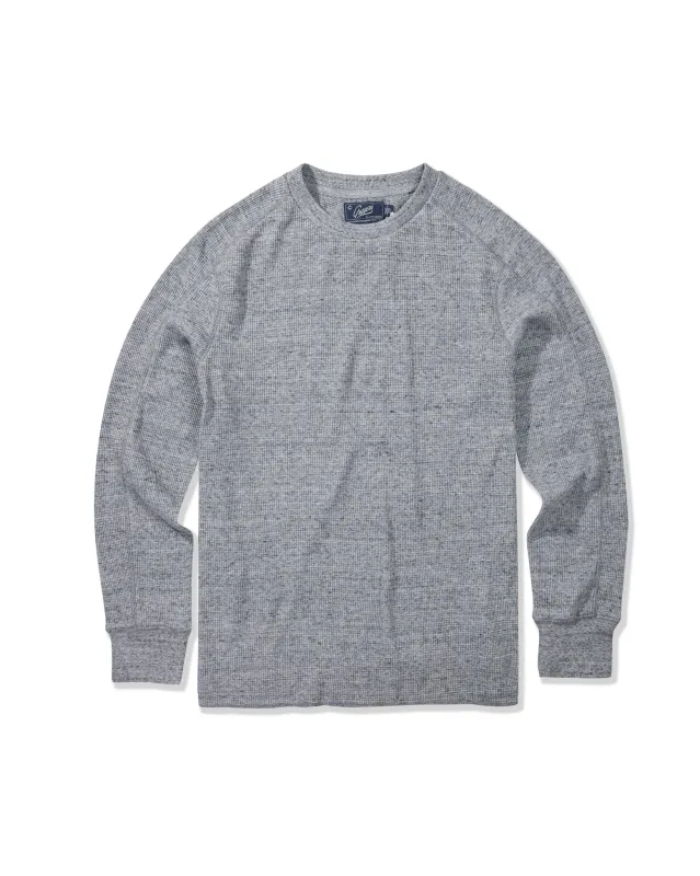 New Spencer Waffle Crew - Gray Marl sold by Grayers