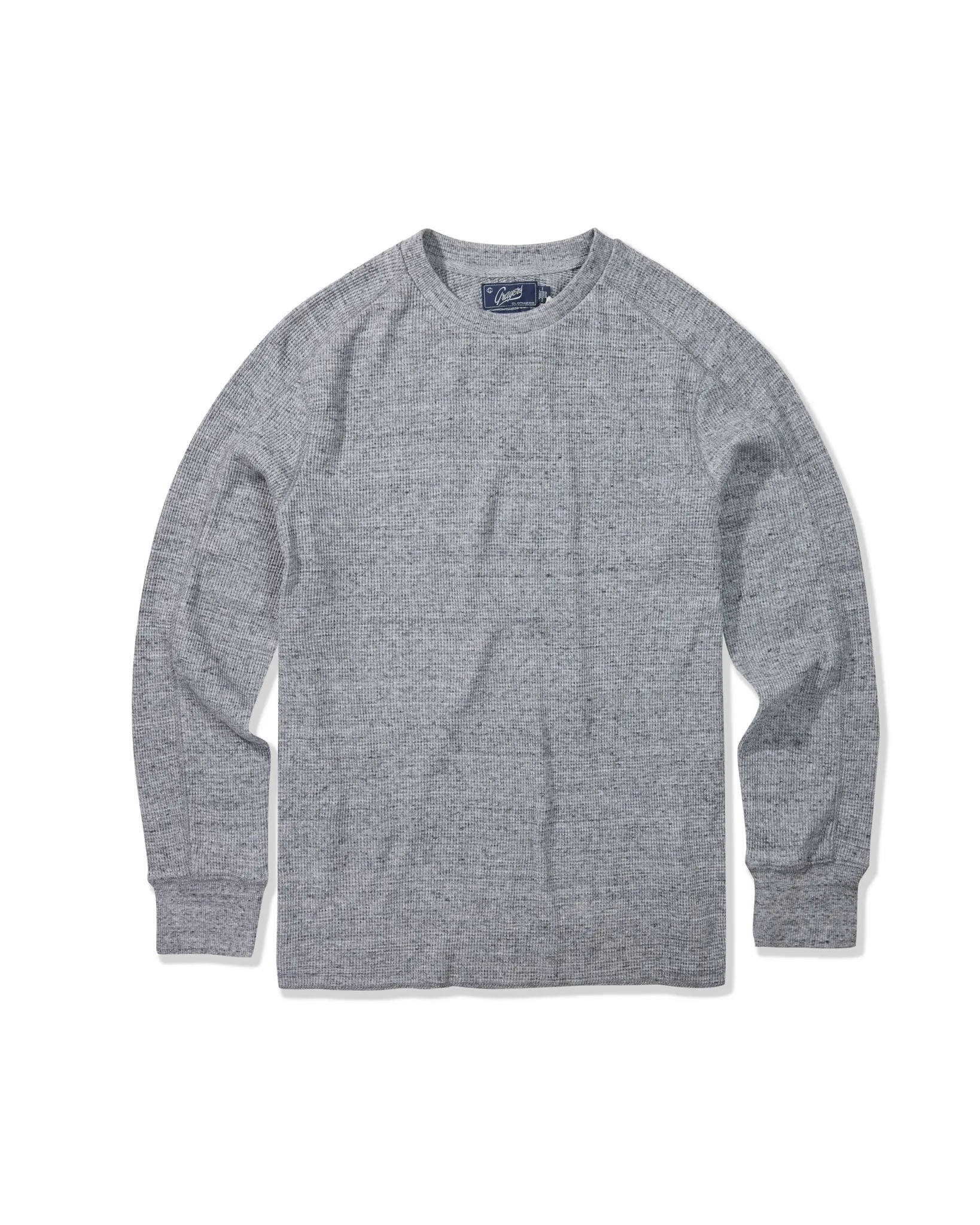 New Spencer Waffle Crew - Gray Marl sold by Grayers