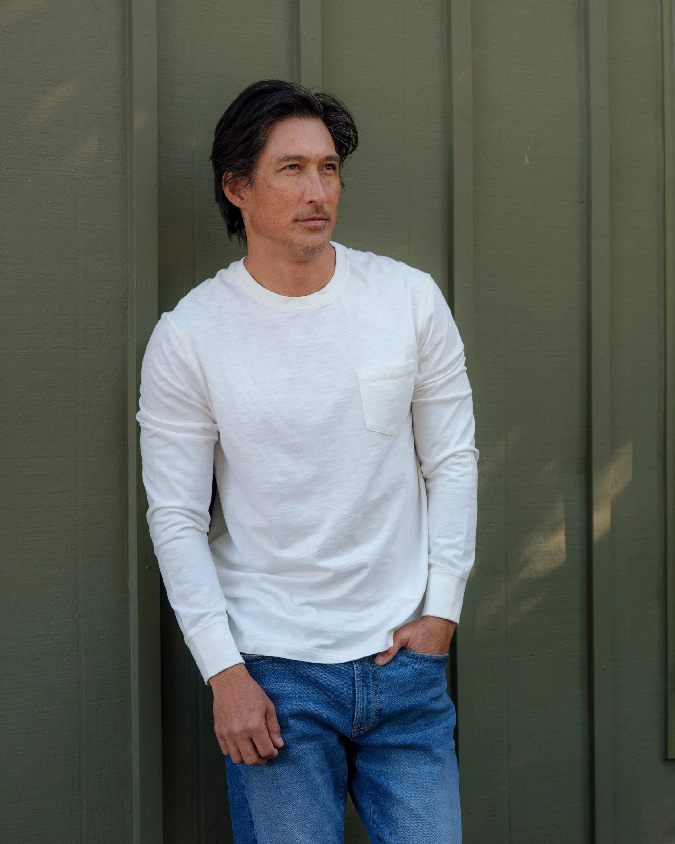 Hewitt Garment Dyed Pocket Tee - White sold by Grayers product image thumbnail 4