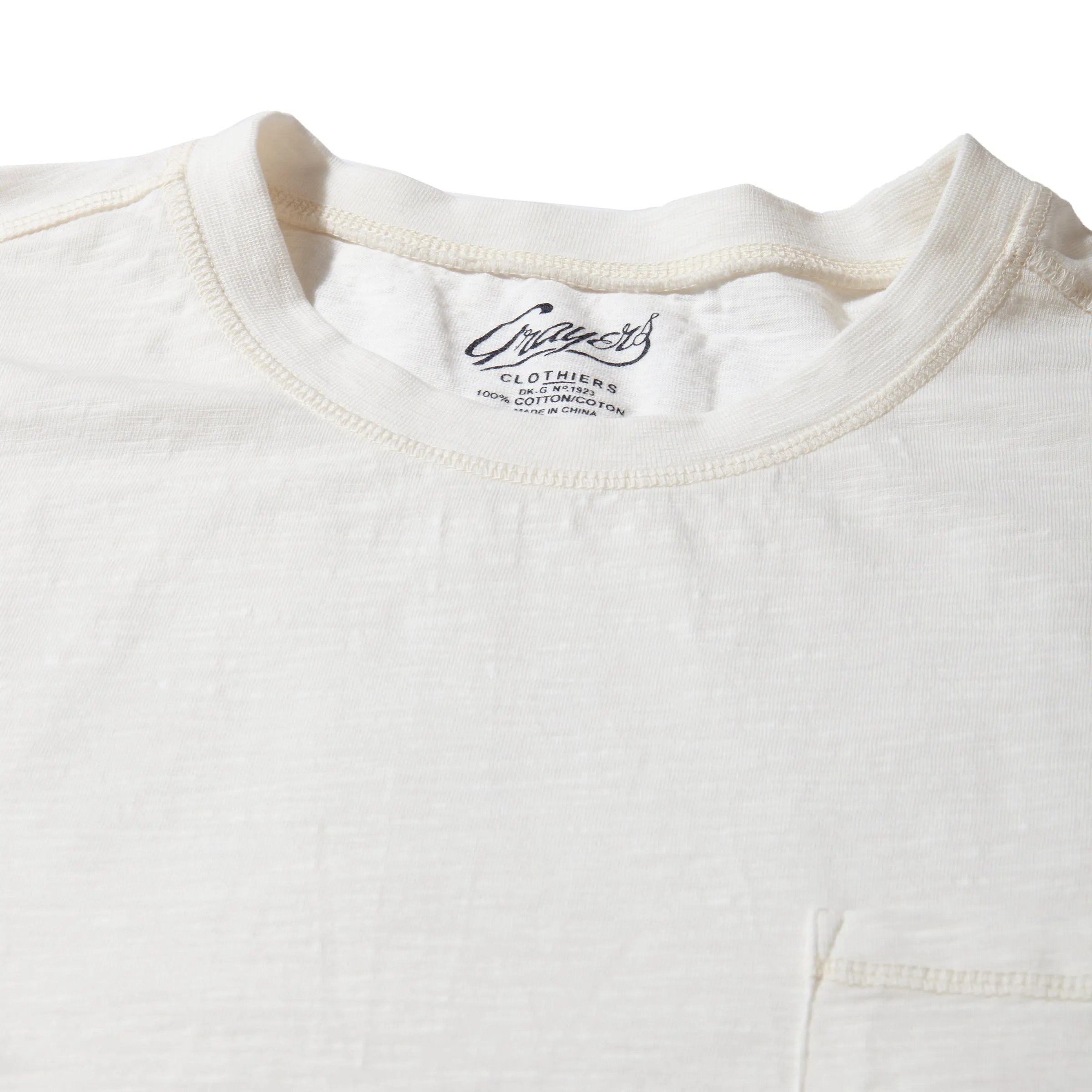 Hewitt Garment Dyed Pocket Tee - White sold by Grayers product image thumbnail 2