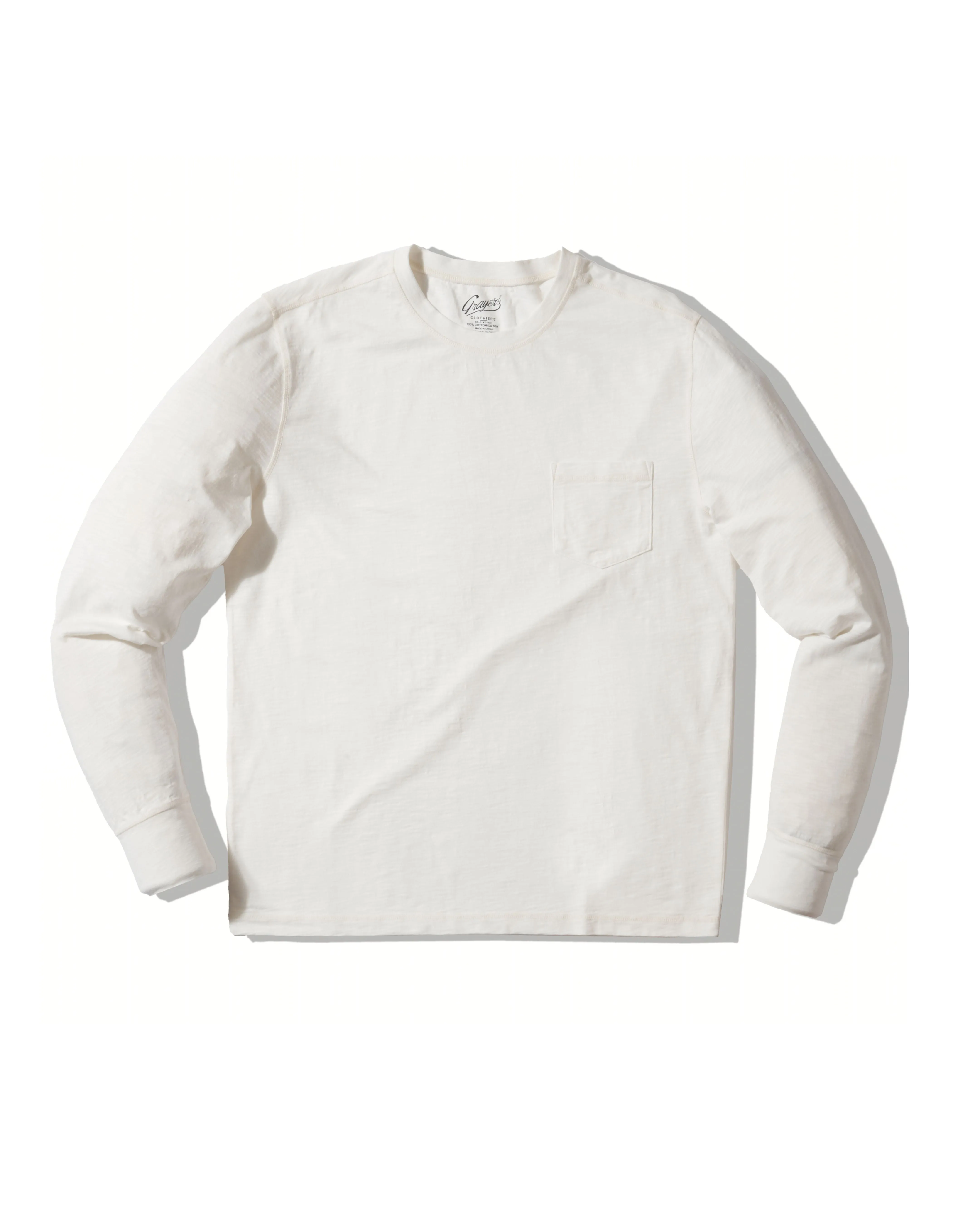 Hewitt Garment Dyed Pocket Tee - White sold by Grayers