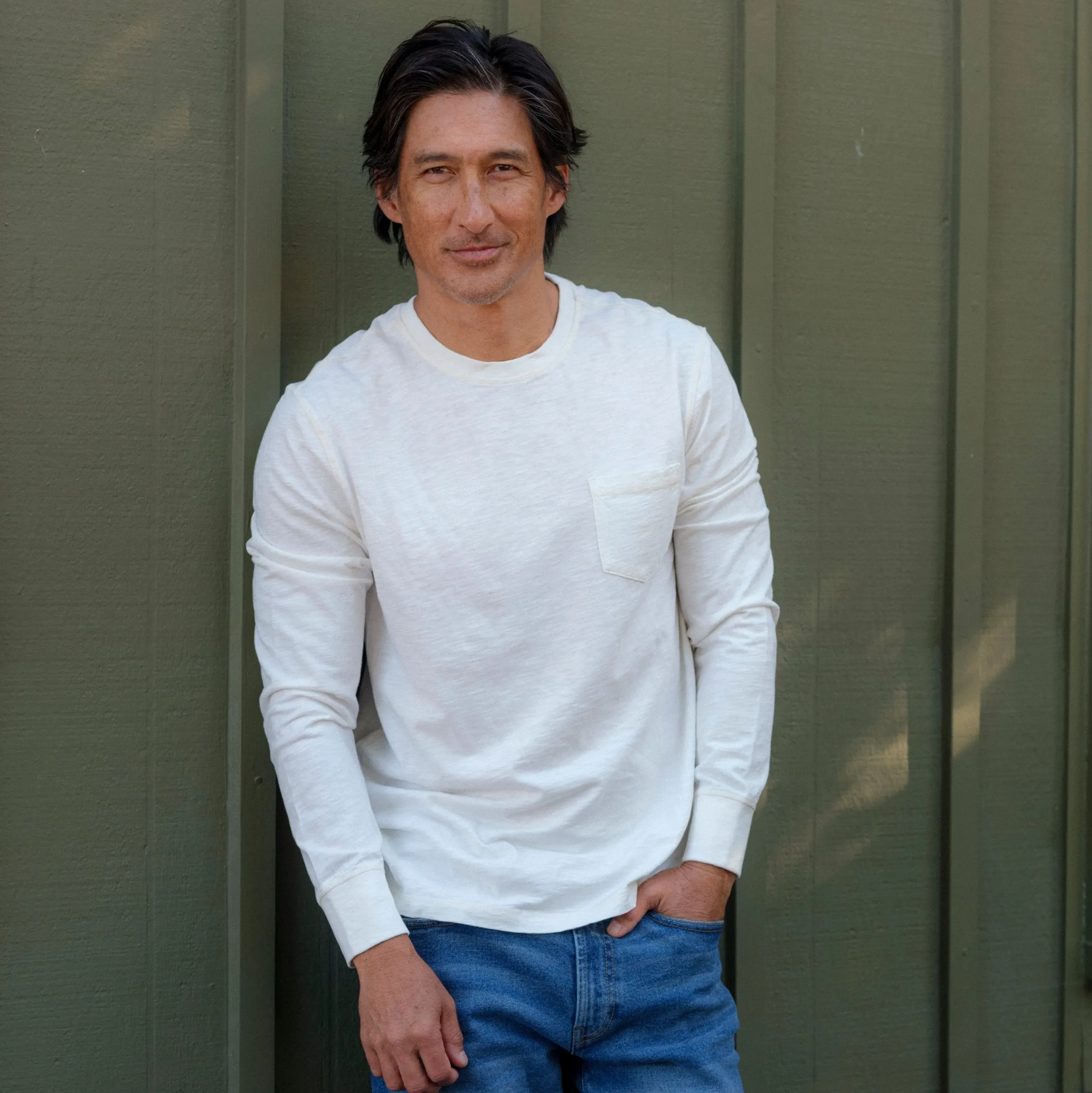 Hewitt Garment Dyed Pocket Tee - White sold by Grayers product image thumbnail 3