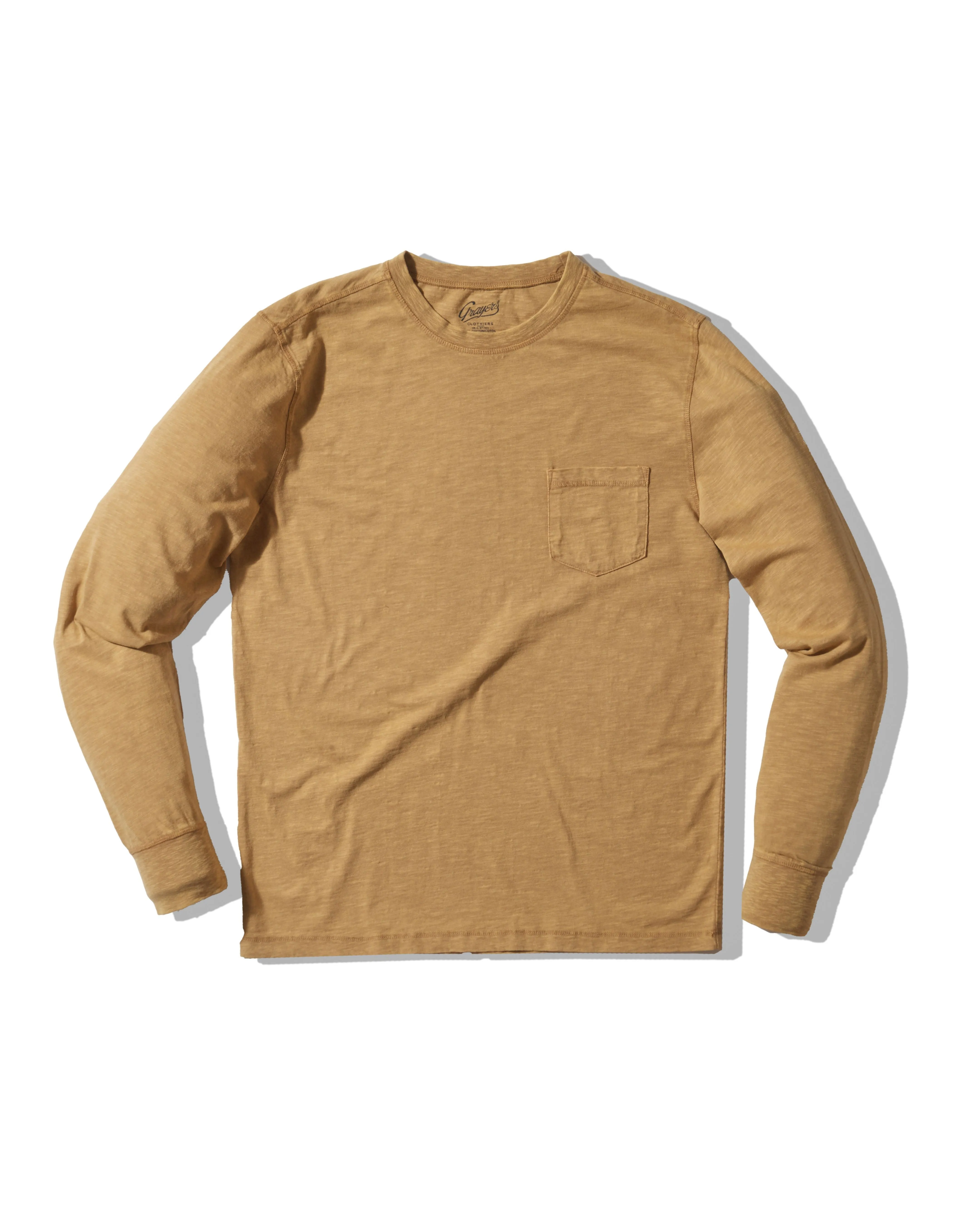 Hewitt Garment Dyed Pocket Tee - Dijon sold by Grayers