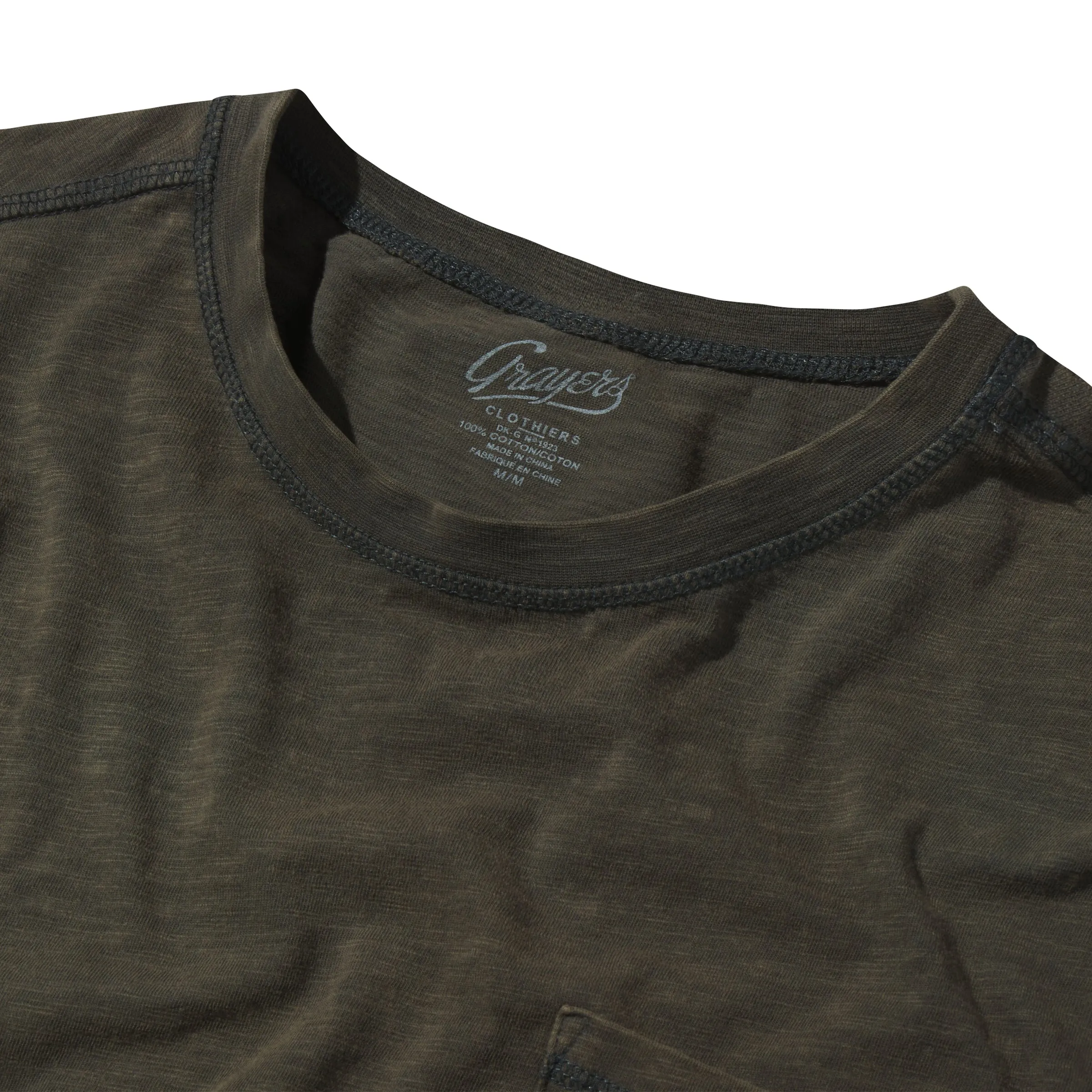 Hewitt Garment Dyed Pocket Tee - Washed Black sold by Grayers product image thumbnail 2
