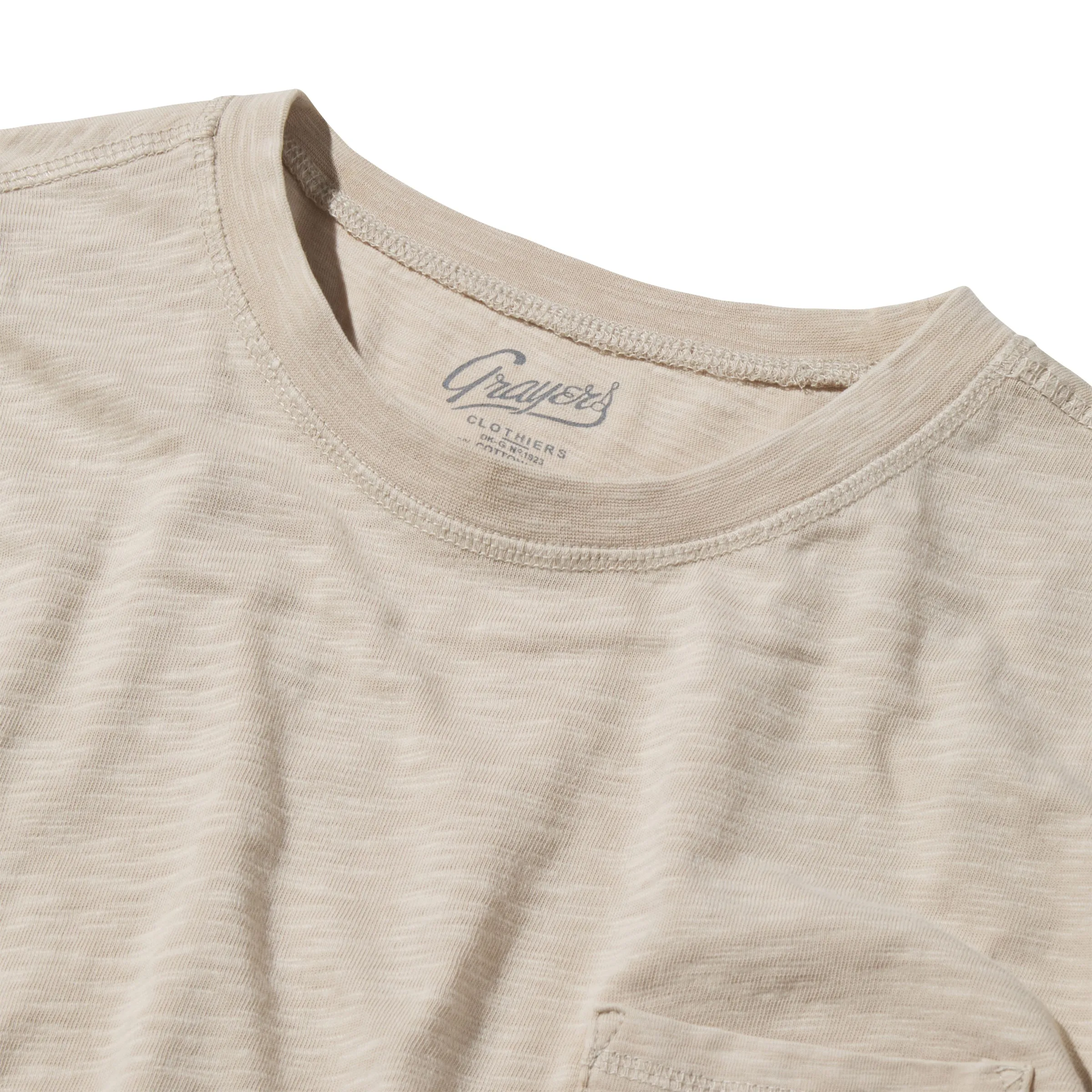 Hewitt Garment Dyed Pocket Tee - Ecru sold by Grayers product image thumbnail 2