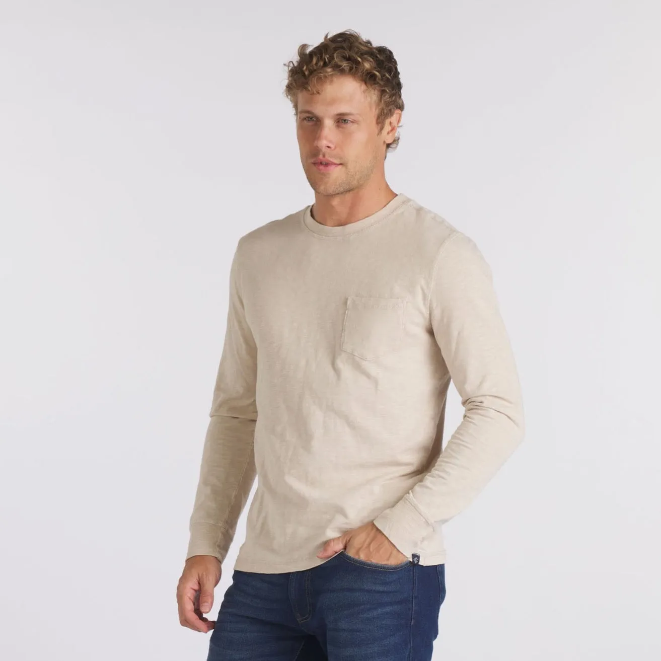 Hewitt Garment Dyed Pocket Tee - Ecru sold by Grayers product image thumbnail 3