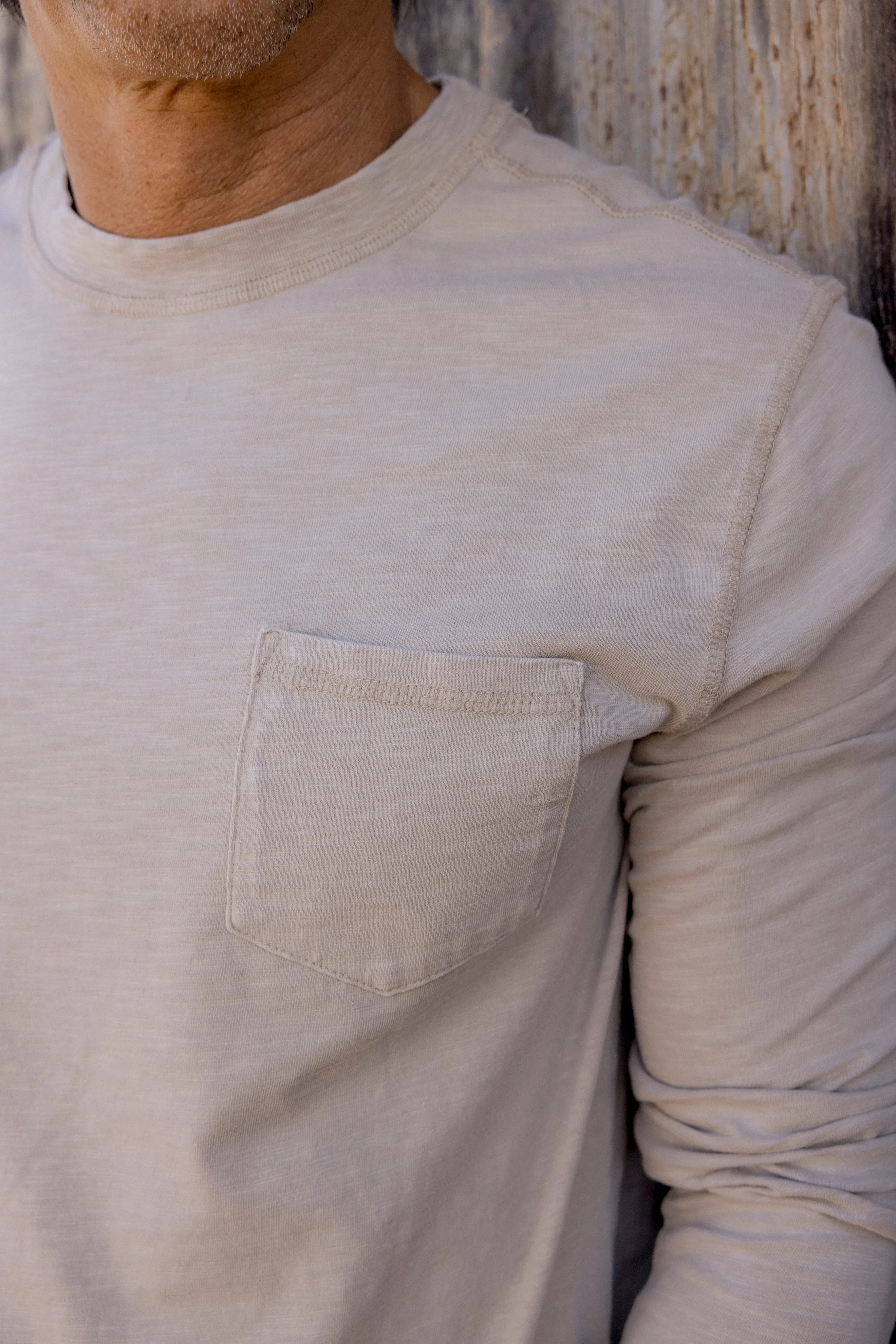 Hewitt Garment Dyed Pocket Tee - Ecru sold by Grayers product image thumbnail 5