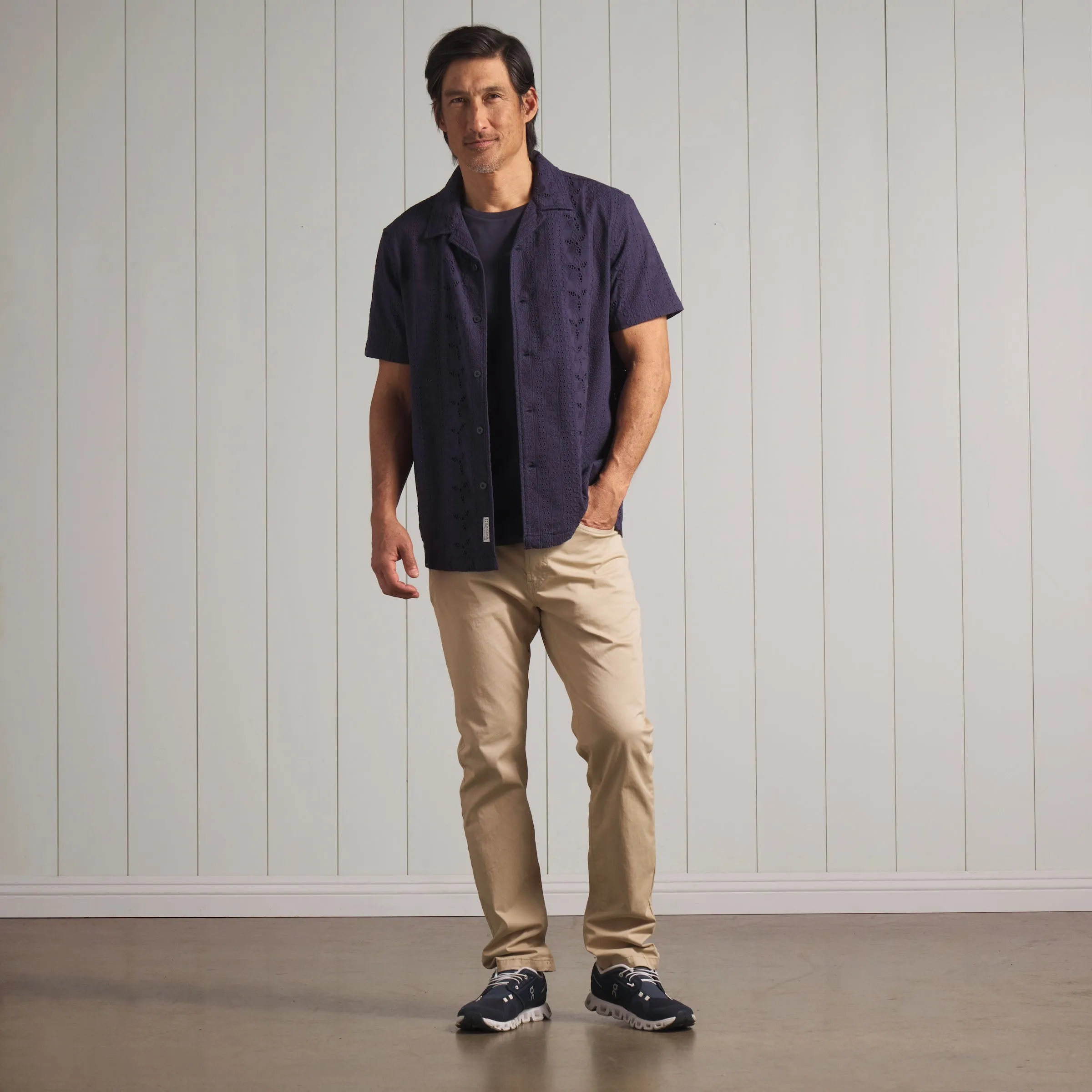 The Resort Embroidered Shirt - Graphite sold by Grayers product image thumbnail 4