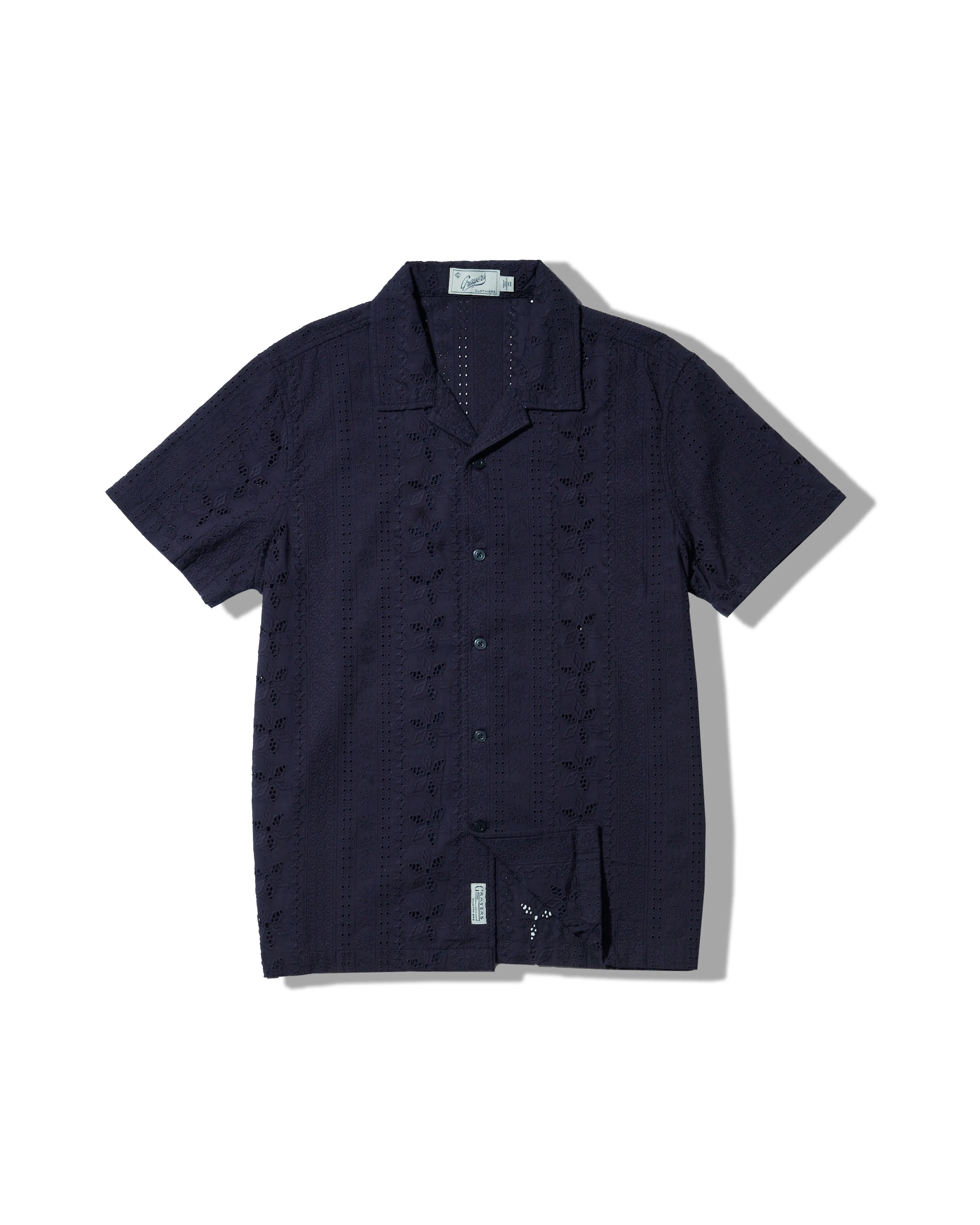 The Resort Embroidered Shirt - Graphite sold by Grayers
