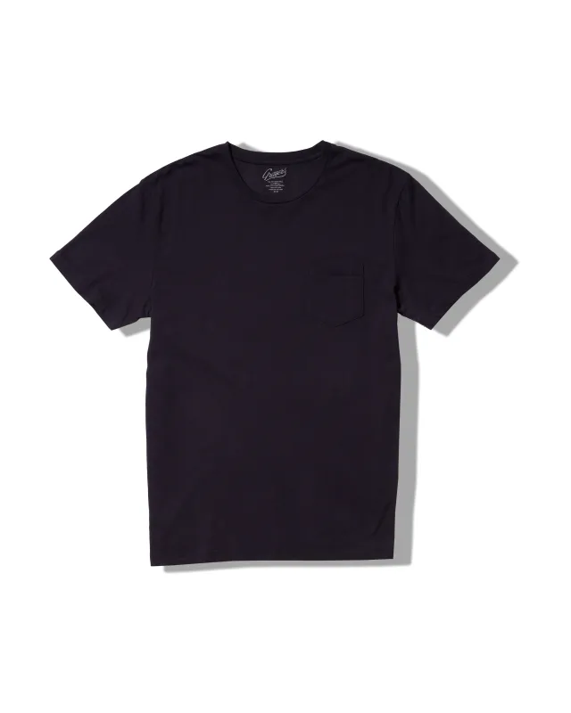 Pima Cotton Pocket Tee - Navy sold by Grayers