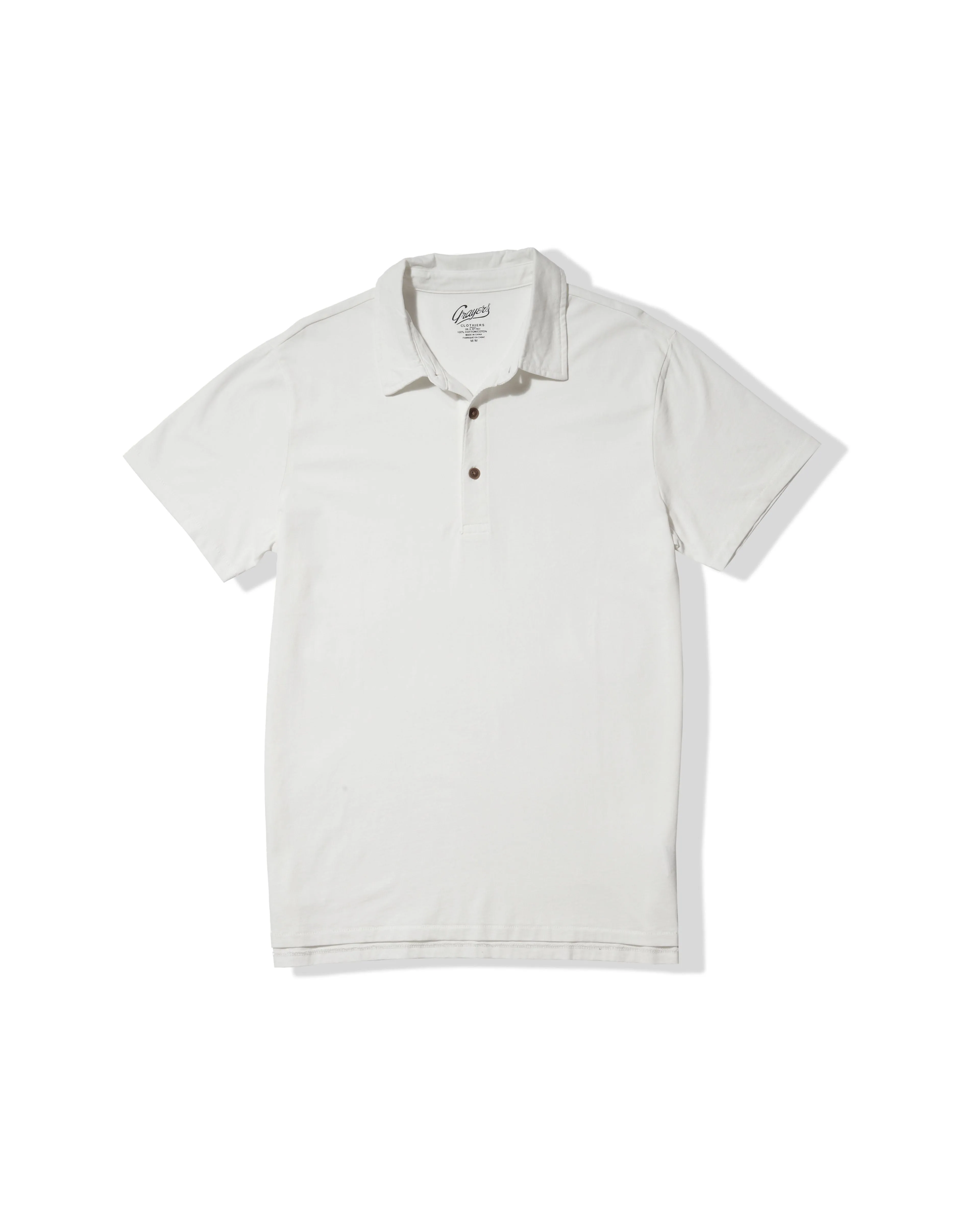 Pima Cotton Polo - White sold by Grayers