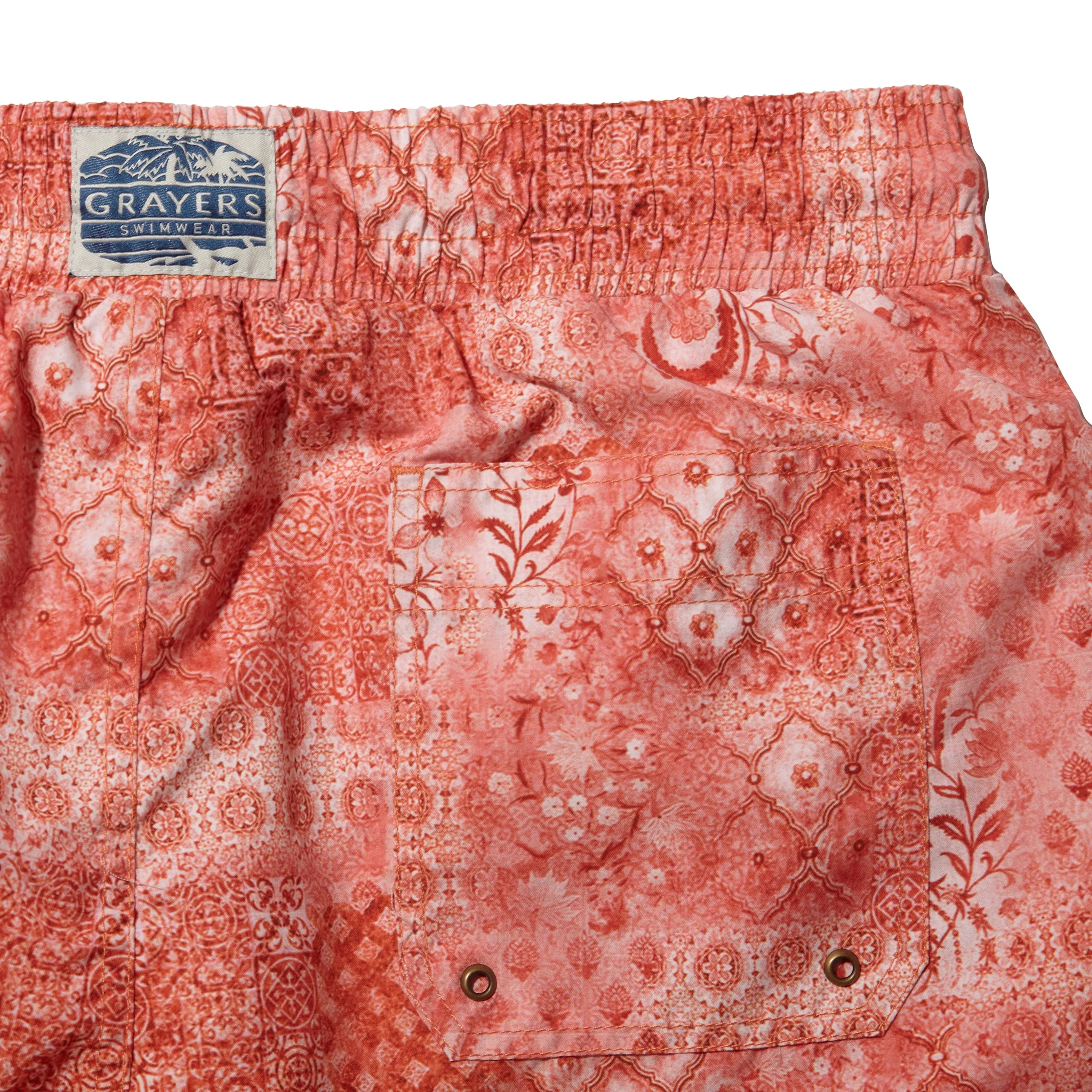 Eco Recycled Poly Swim Trunk 6" - Red Bandana sold by Grayers product image thumbnail 4