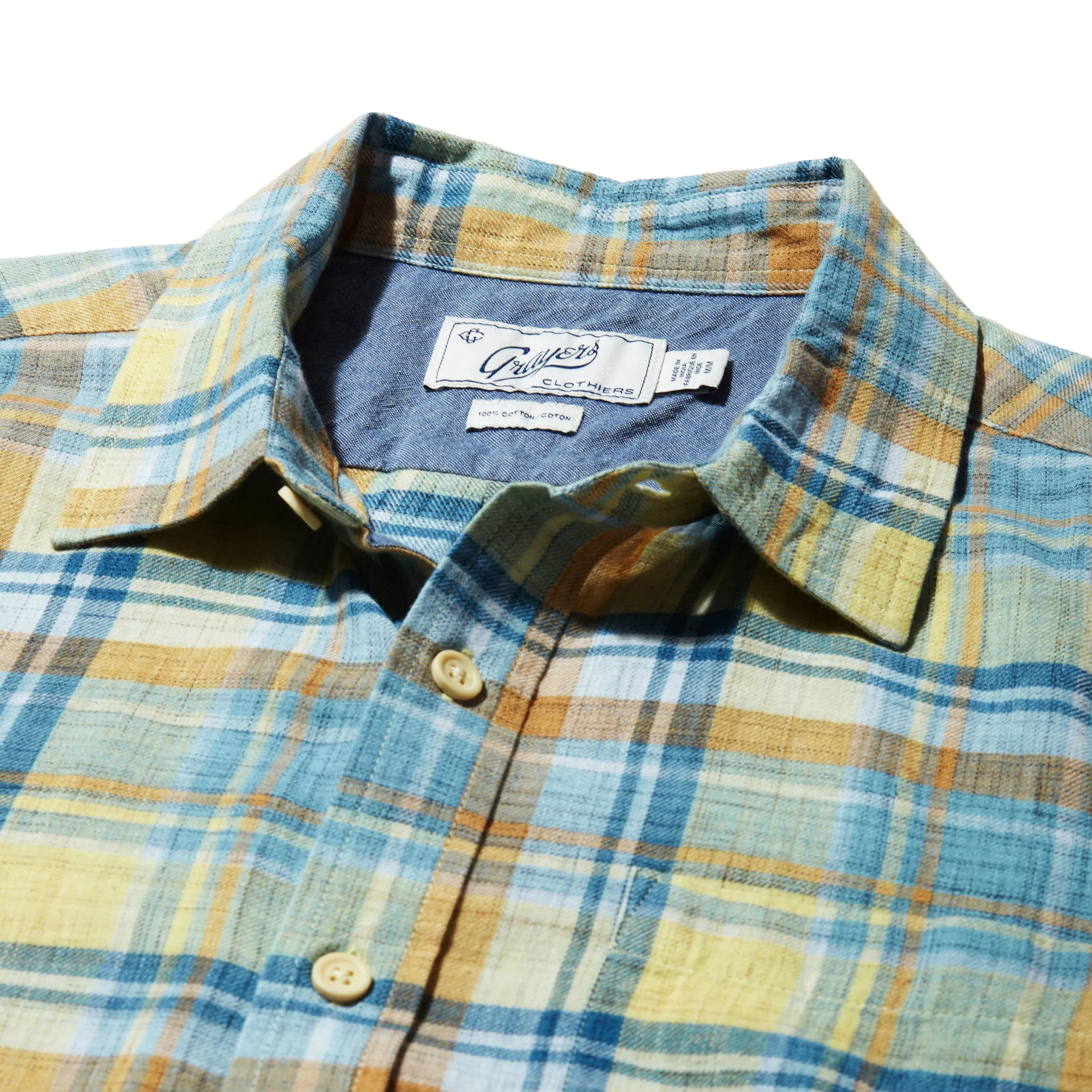 Madras Power Loom Twill Short Sleeve Shirt - Multi Color sold by Grayers product image thumbnail 3