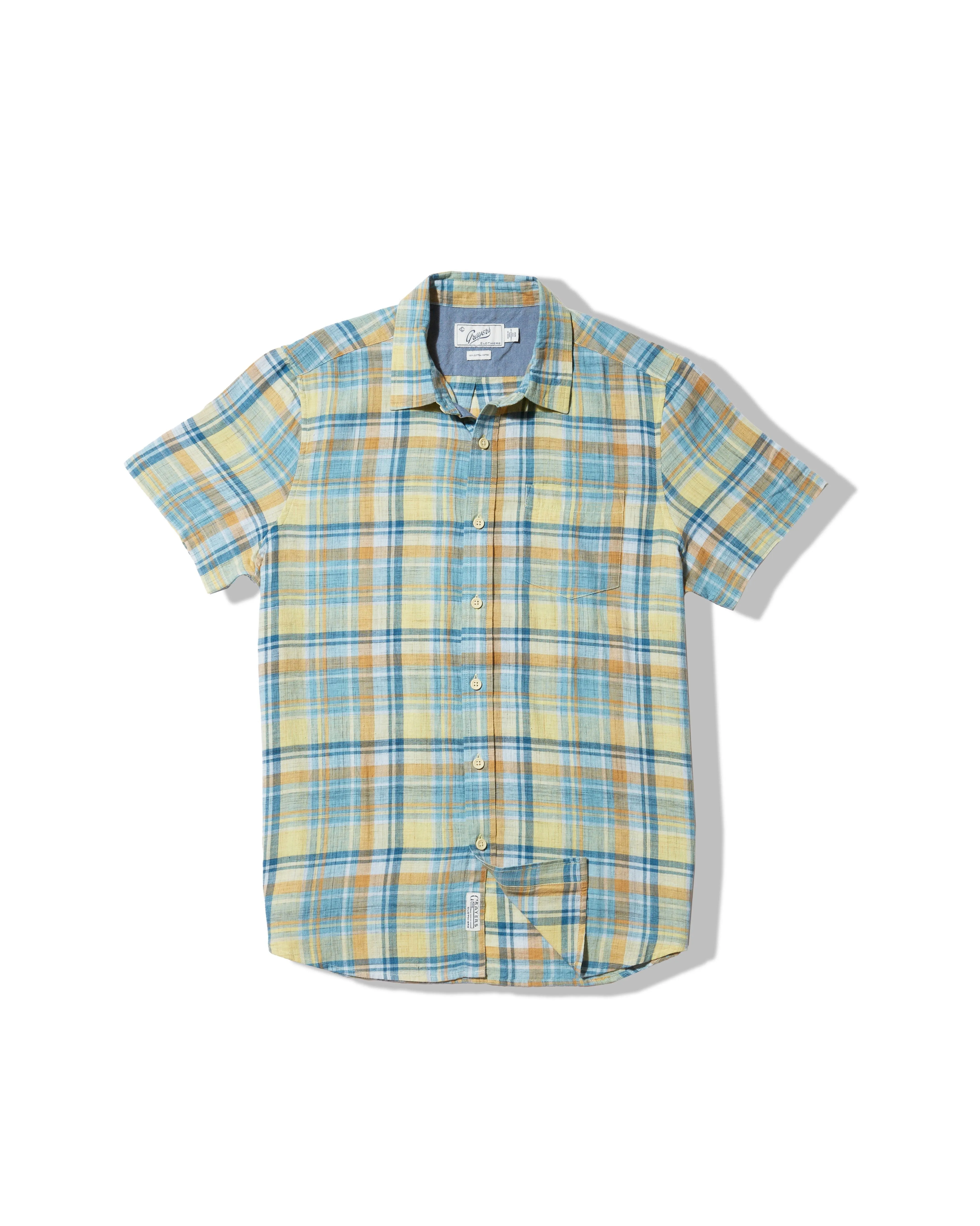 Madras Power Loom Twill Short Sleeve Shirt - Multi Color sold by Grayers