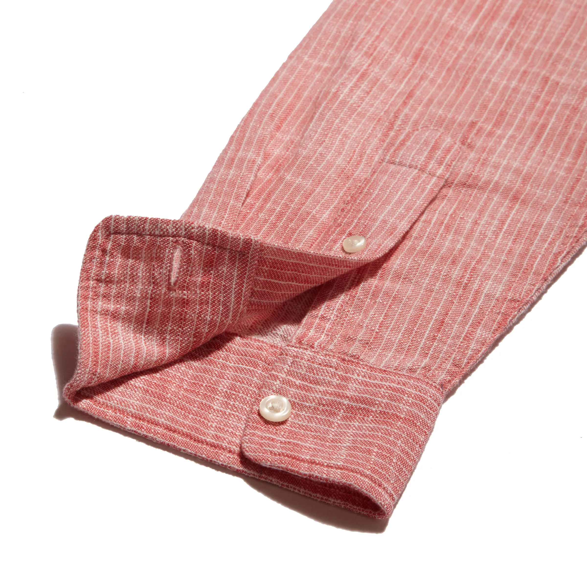 Madras Cottage Loom Chambray Shirt - Red Chambray Stripe sold by Grayers product image thumbnail 4