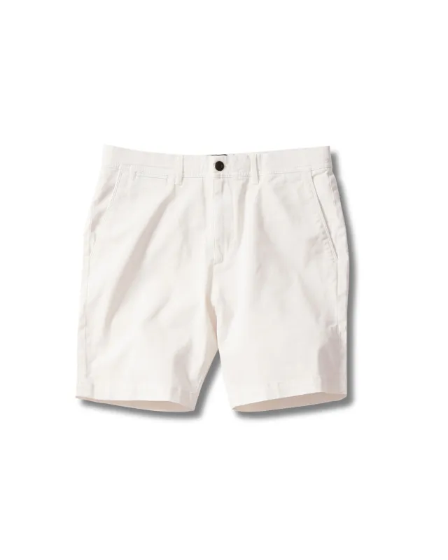 Precision Stretch Chino Shorts 8" - White sold by Grayers