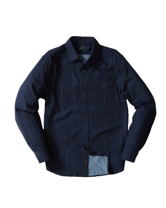 Hattox Double Cloth Shirt - Navy Heather sold by Grayers