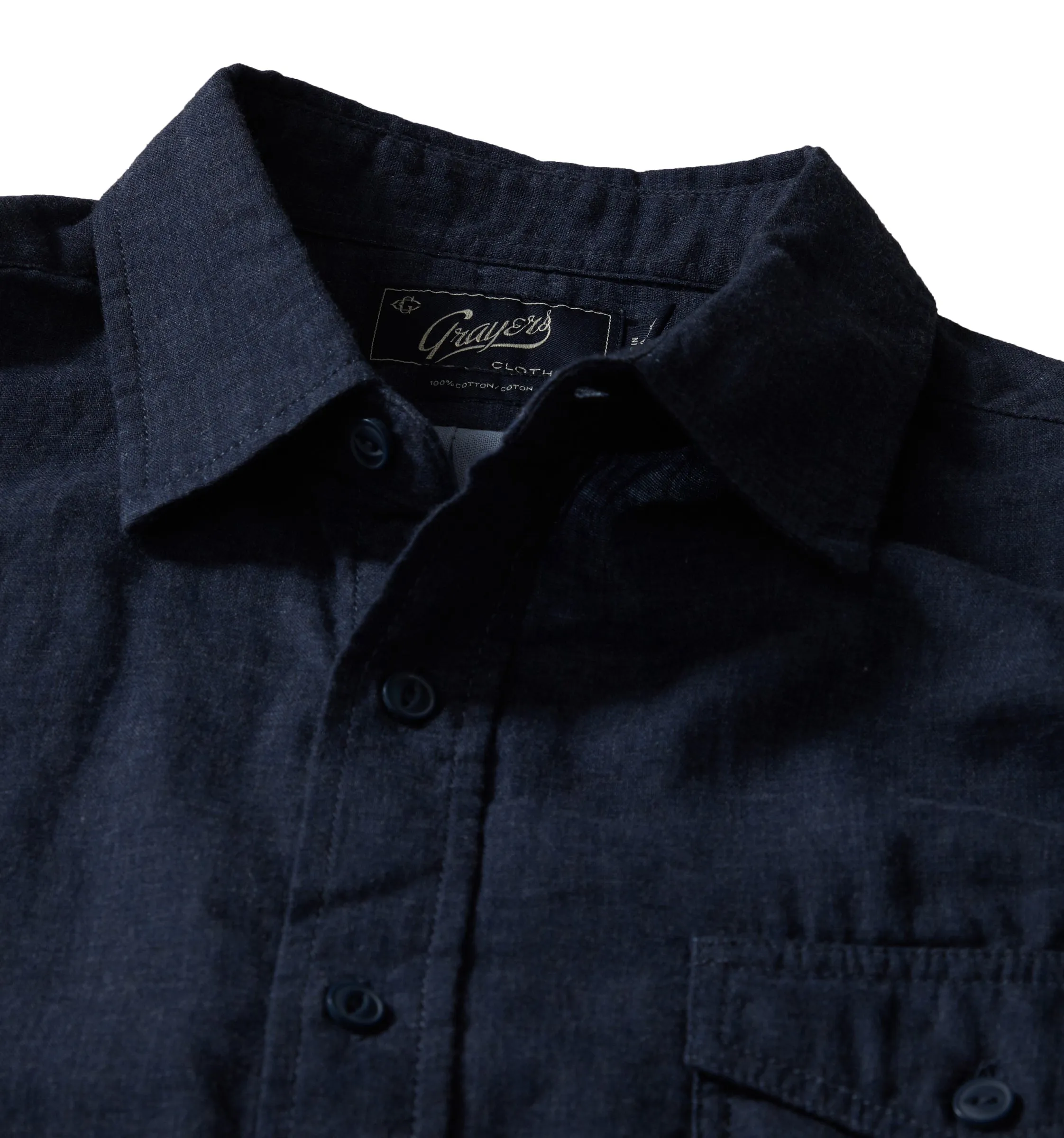 Hattox Double Cloth Shirt - Navy Heather sold by Grayers product image thumbnail 2