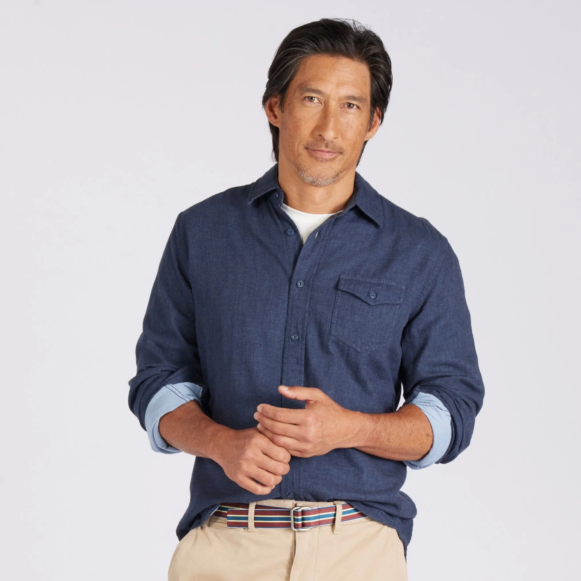 Hattox Double Cloth Shirt - Navy Heather sold by Grayers product image thumbnail 4