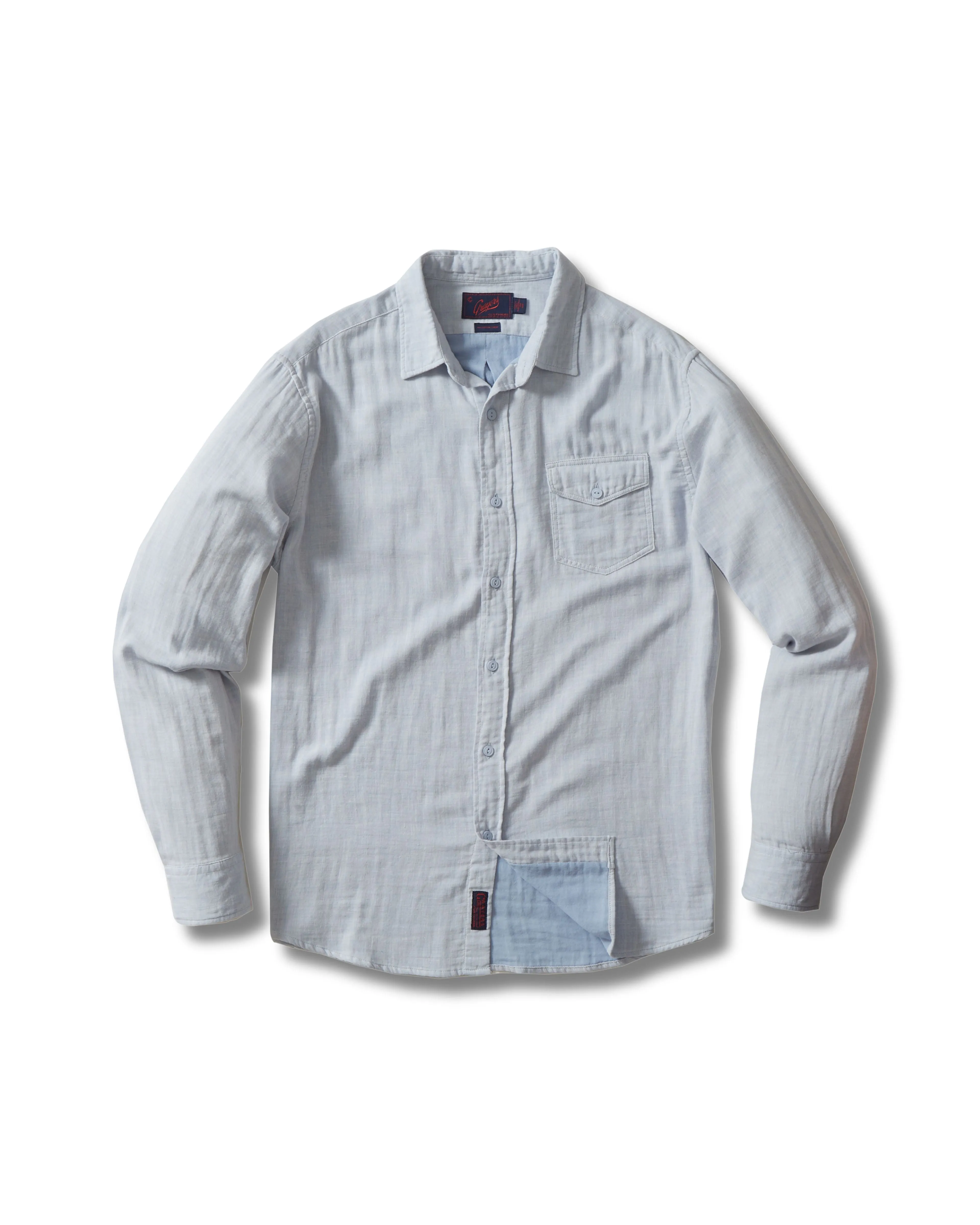 Hammond Double Cloth Shirt - Blue Chambray sold by Grayers