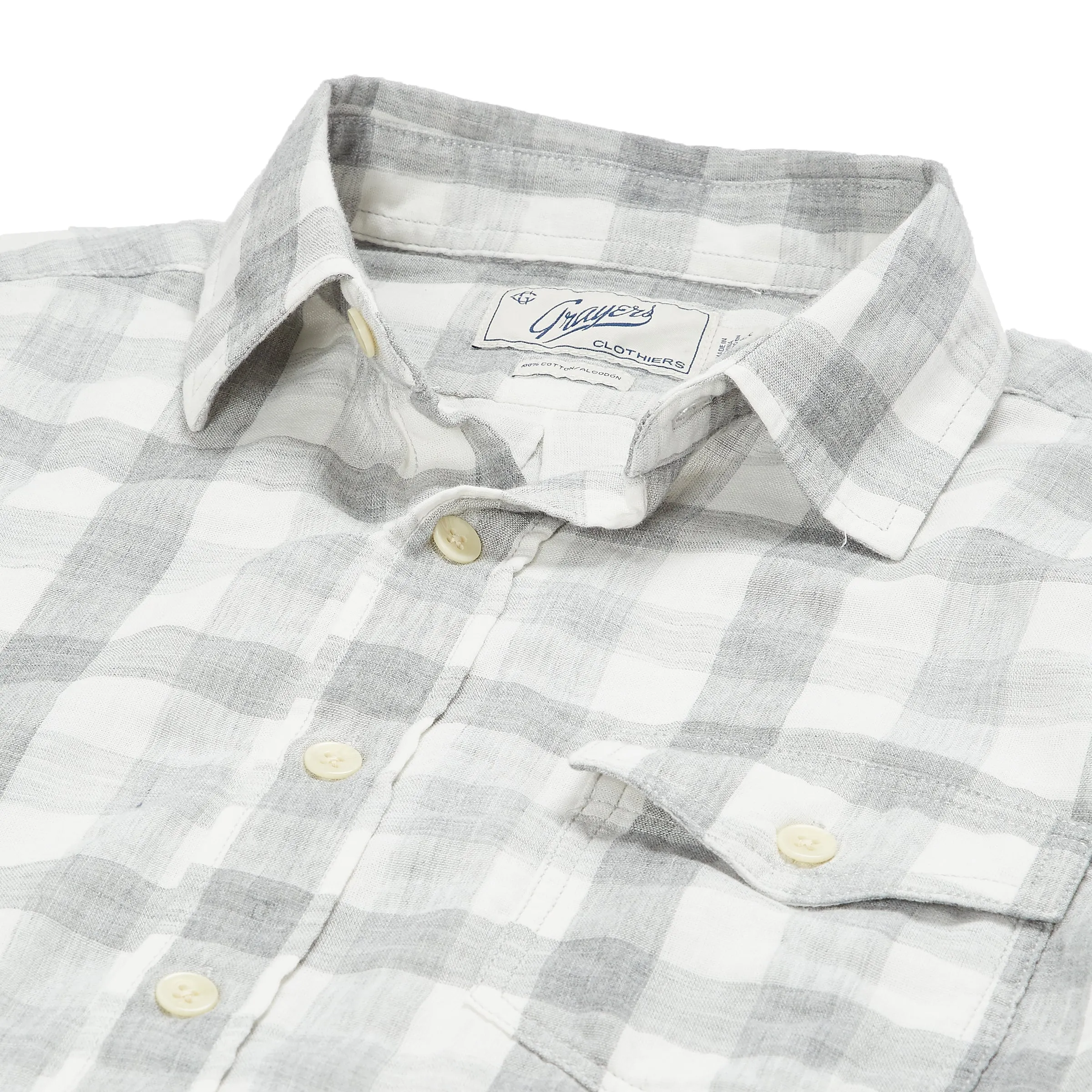Durham Double Cloth Shirt - Heather Gray Gingham sold by Grayers product image thumbnail 2