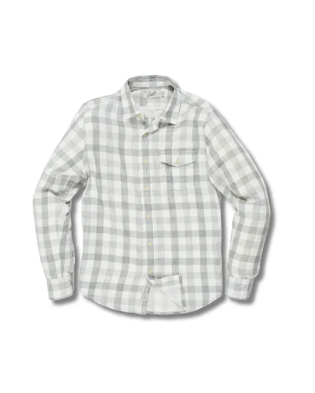Durham Double Cloth Shirt - Heather Gray Gingham sold by Grayers