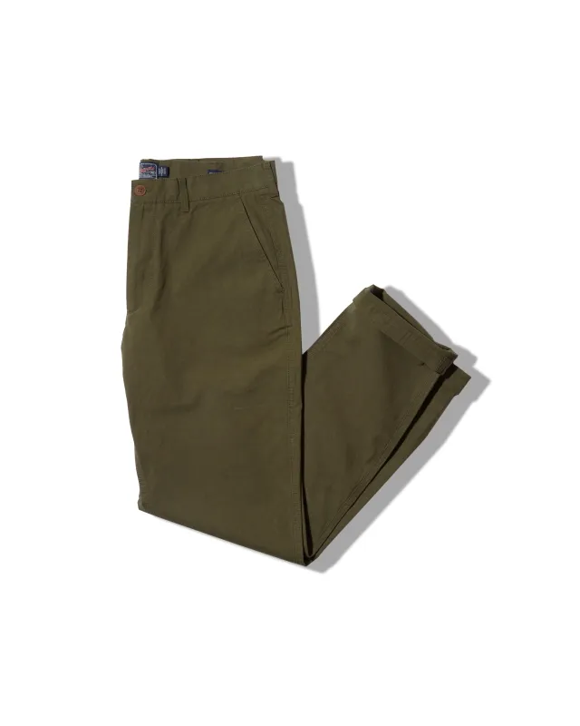 Mercer  Cotton Officer Pants - Dark Olive sold by Grayers