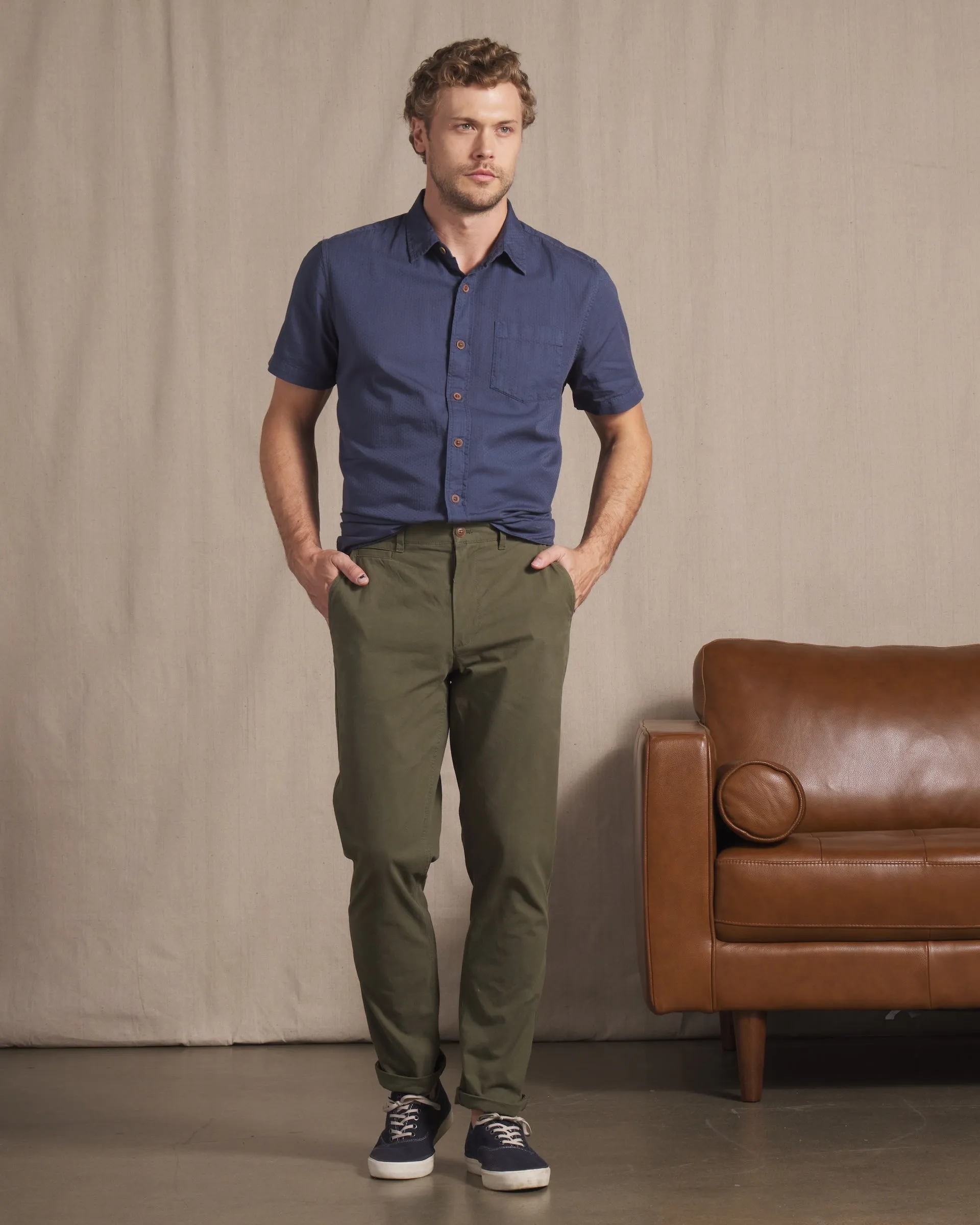 Mercer Cotton Officer Pants - Dark Olive sold by Grayers product image thumbnail 4