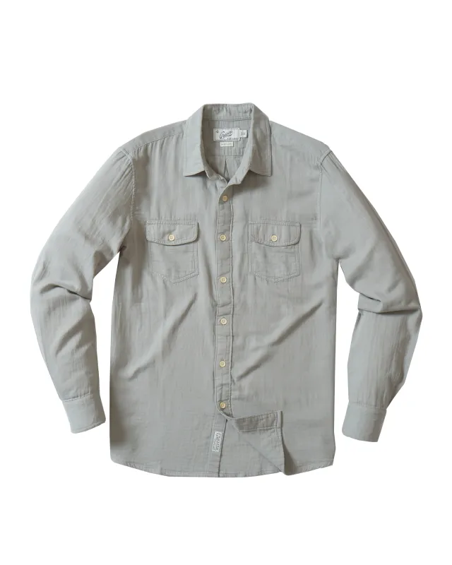 Brando Lightweight Double Cloth Shirt - Wrought Iron sold by Grayers