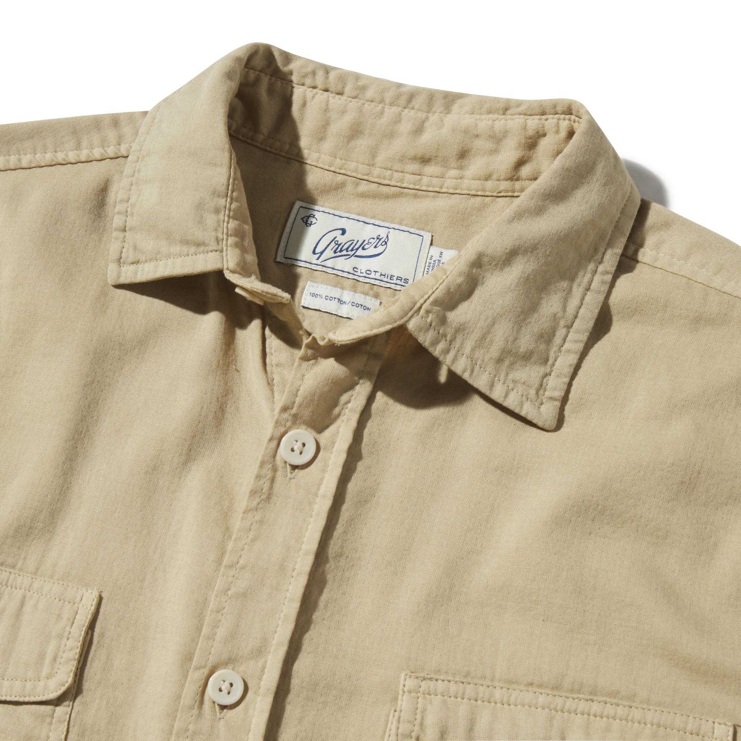 Brando Lightweight Double Cloth Shirt - Safari sold by Grayers product image thumbnail 3