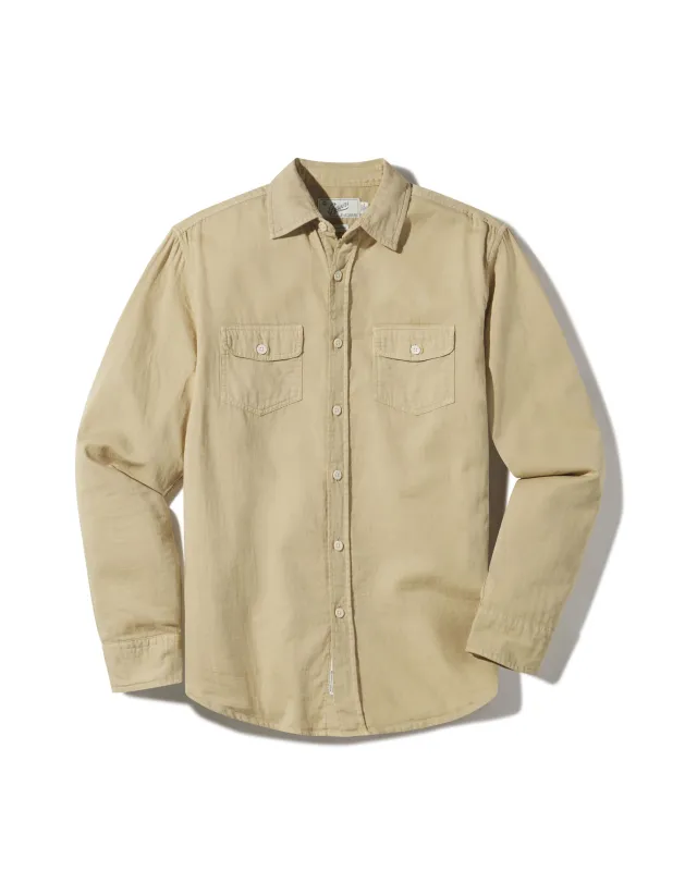 Brando Lightweight Double Cloth Shirt - Safari sold by Grayers