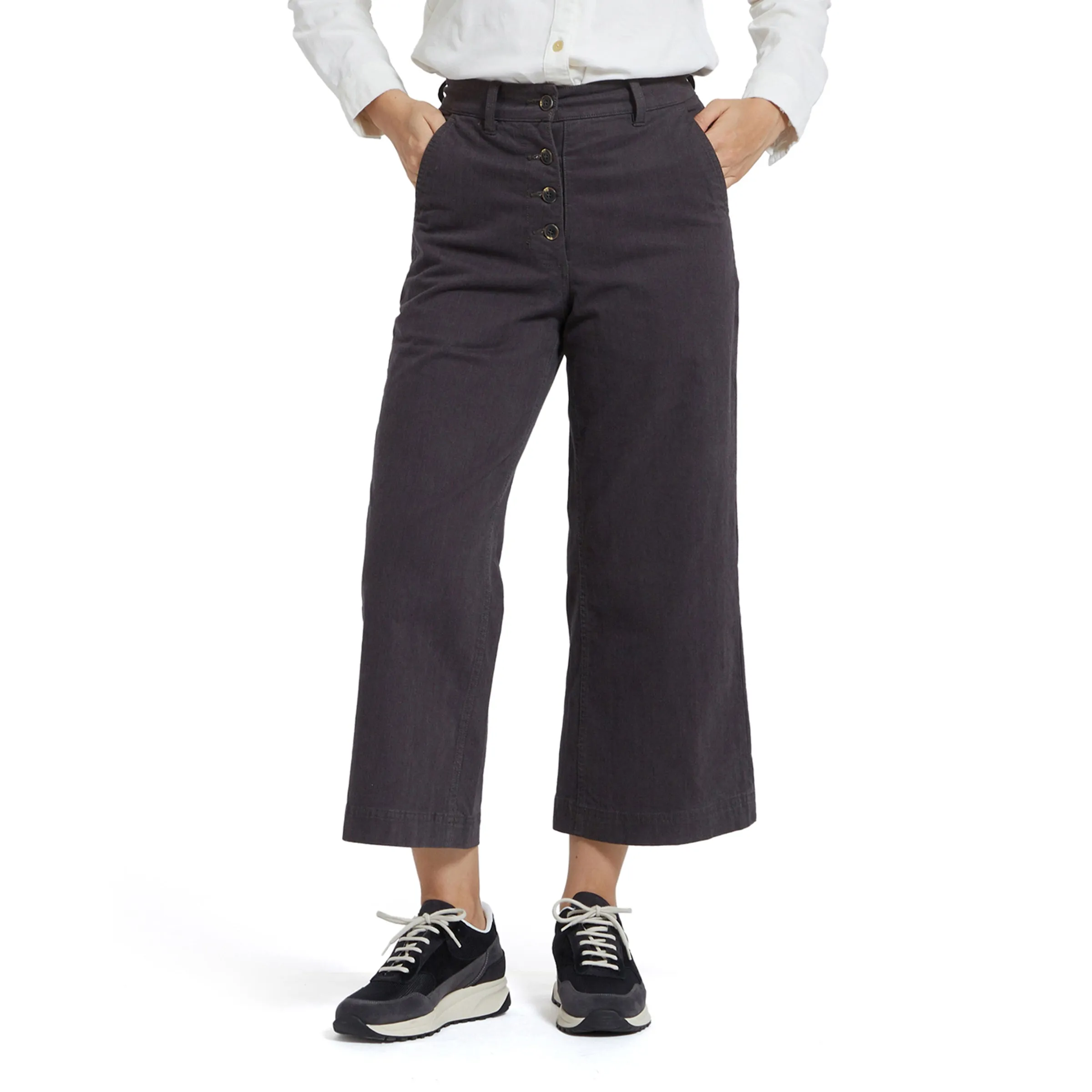 Sylvie Stretch Twill Wide Leg Crop - Burnt Umber (Final Sale) sold by Grayers product image thumbnail 5