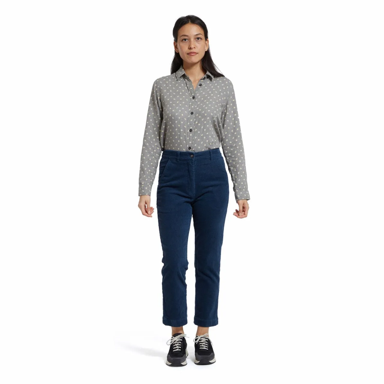 Tracy Stretch Slim Ankle Corduroy Pants - Indigo (Final Sale) sold by Grayers