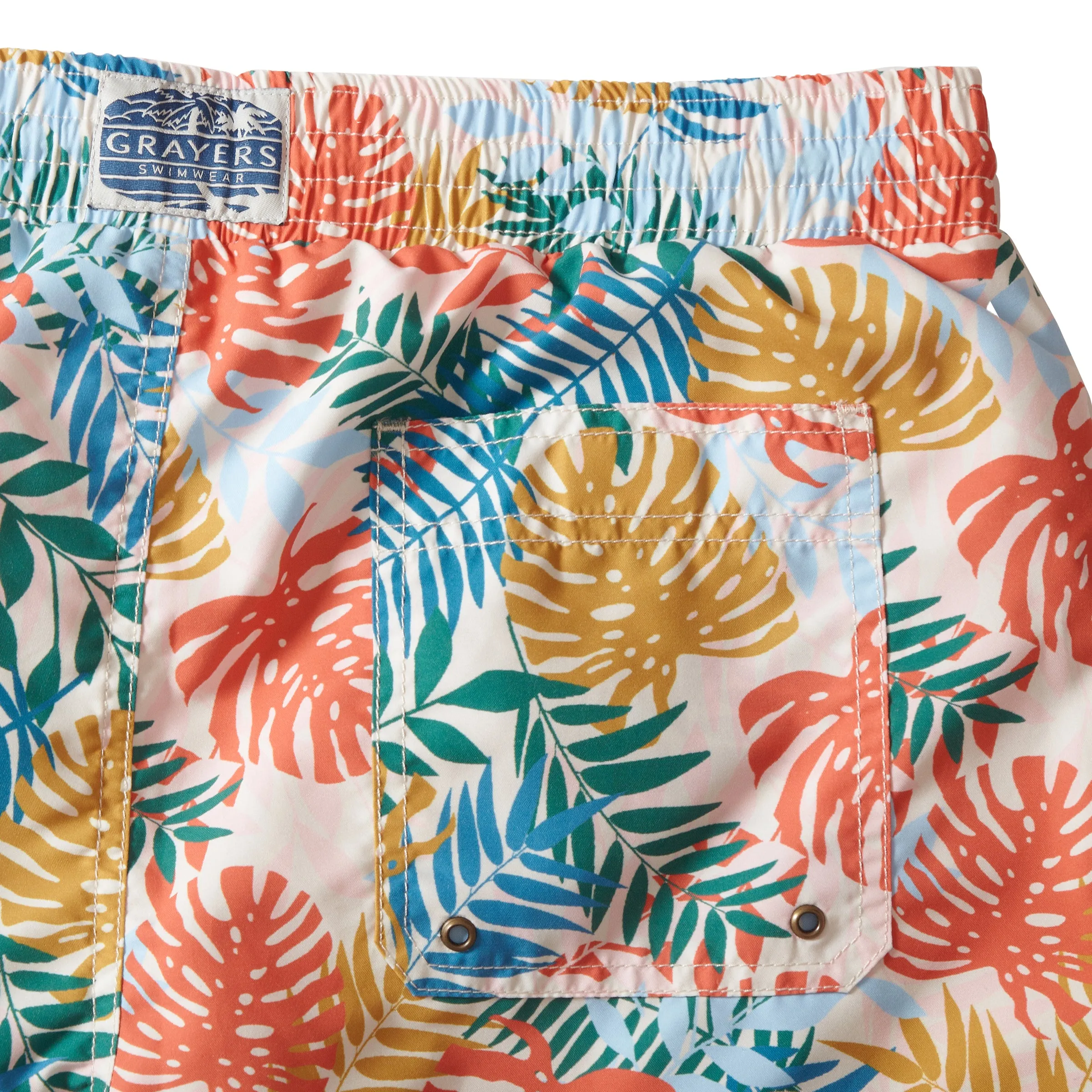 Tropical Leaf Eco Swim Trunk 8" - Multi Color sold by Grayers product image thumbnail 4