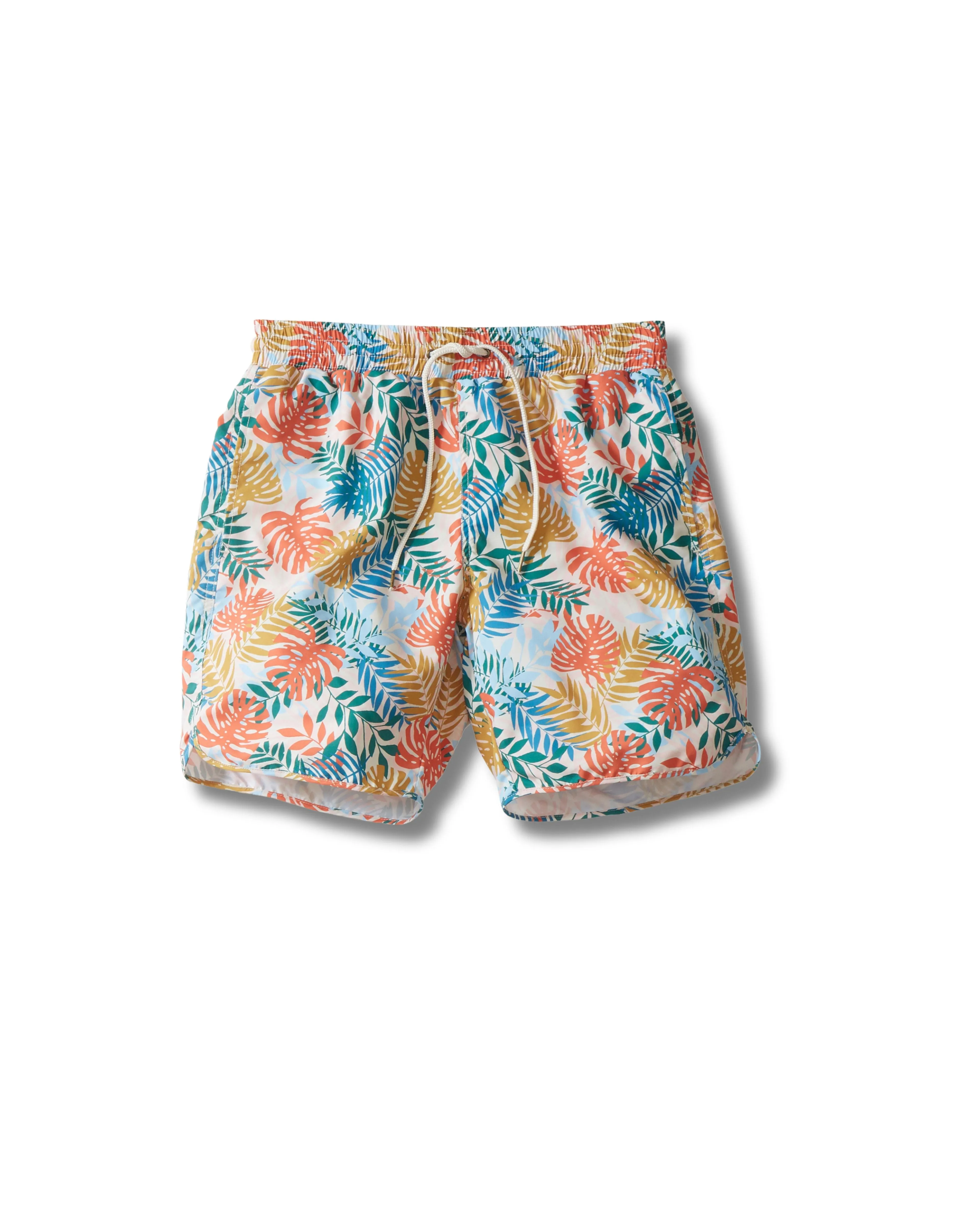 Tropical Leaf Eco Swim Trunk 8" - Multi Color sold by Grayers