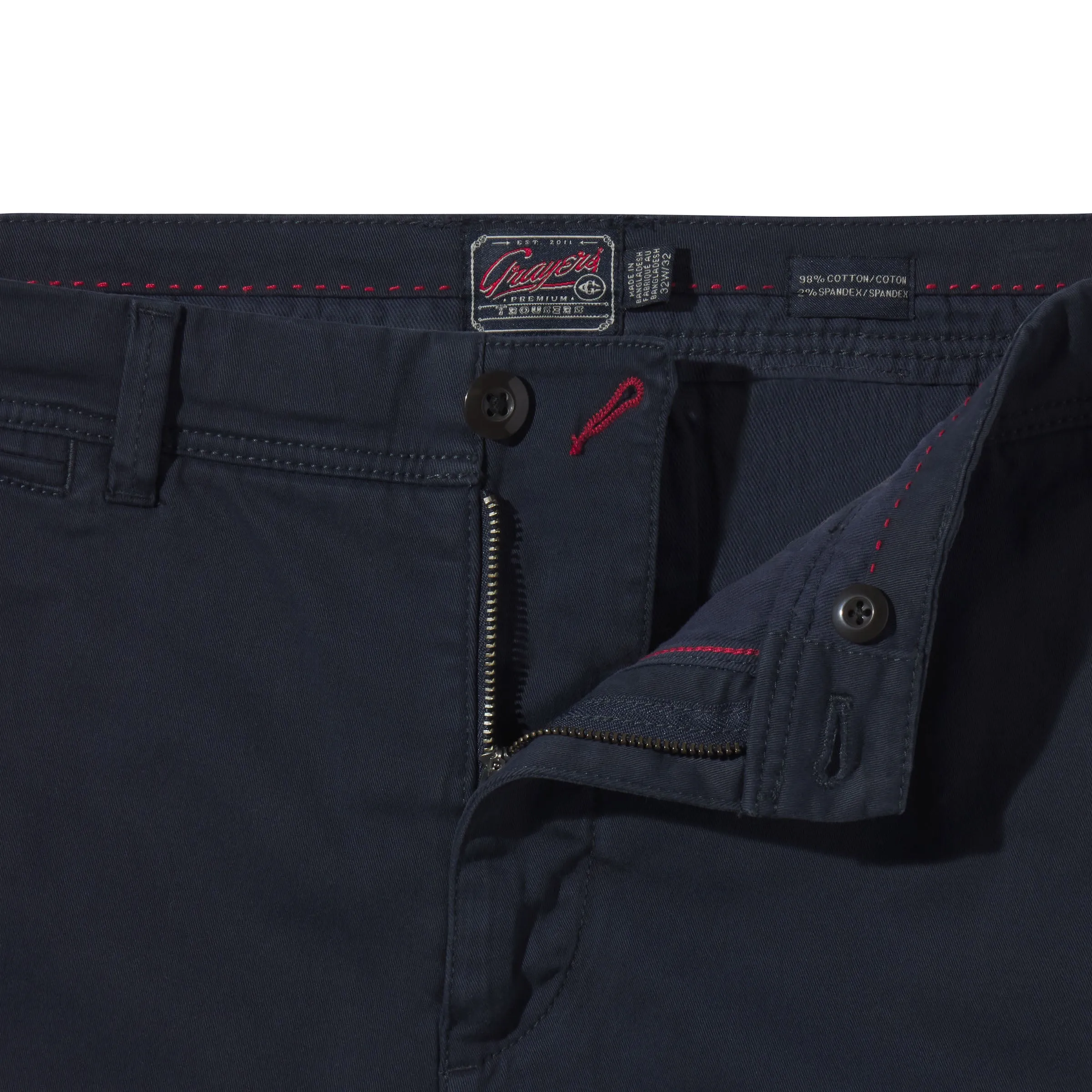 Precision Stretch Classic Fit Chino - Graphite Blue sold by Grayers product image thumbnail 2