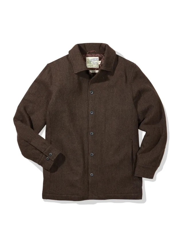 Watson Padded Car Coat - Chocolate Burgundy sold by Grayers
