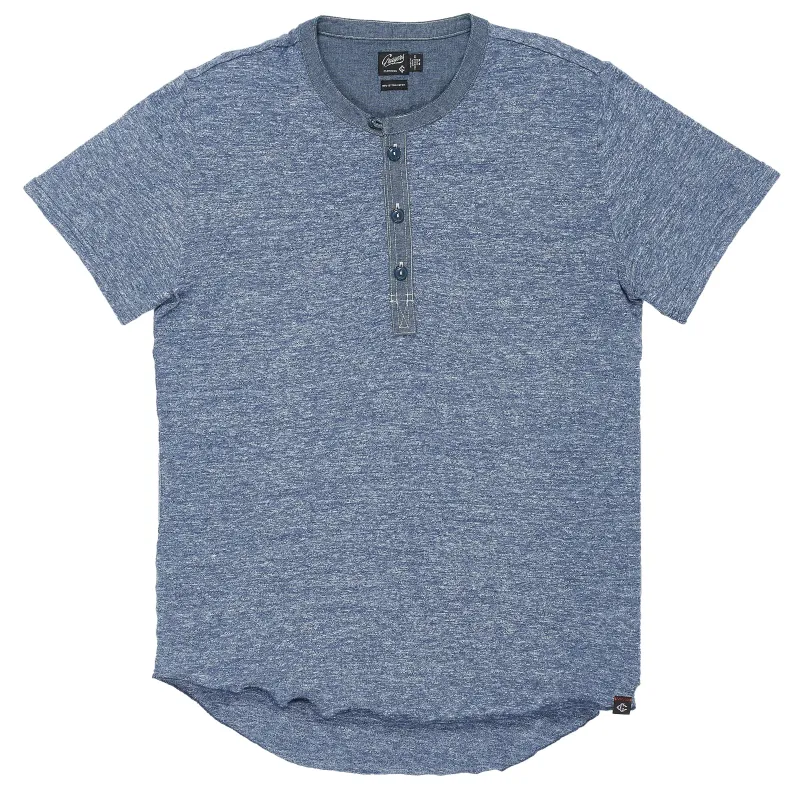 Todd Slub Henley Short Sleeve - Blue Heather * made by Grayers