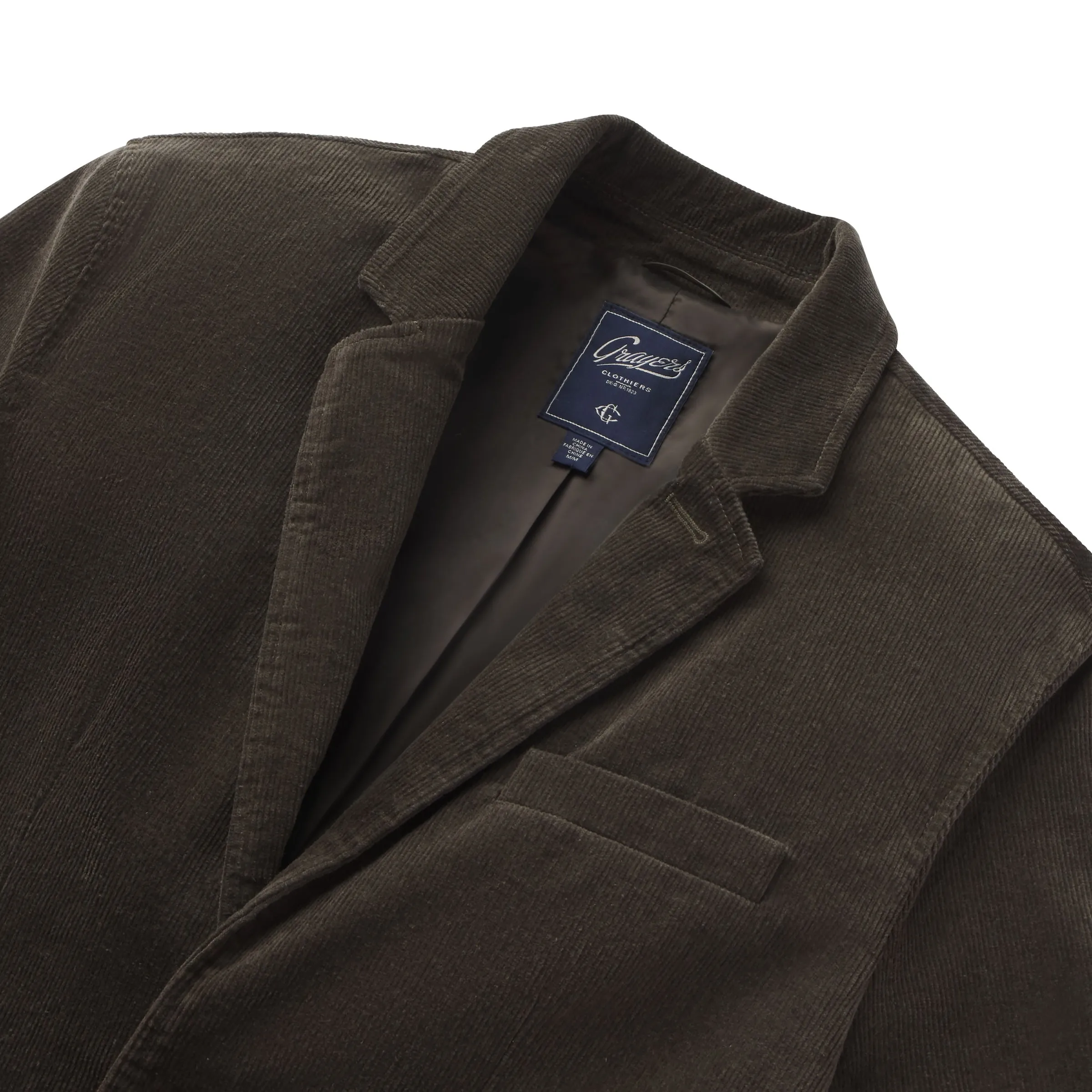 Corduroy Stretch Slim Fit Blazer - Dark Olive sold by Grayers product image thumbnail 4