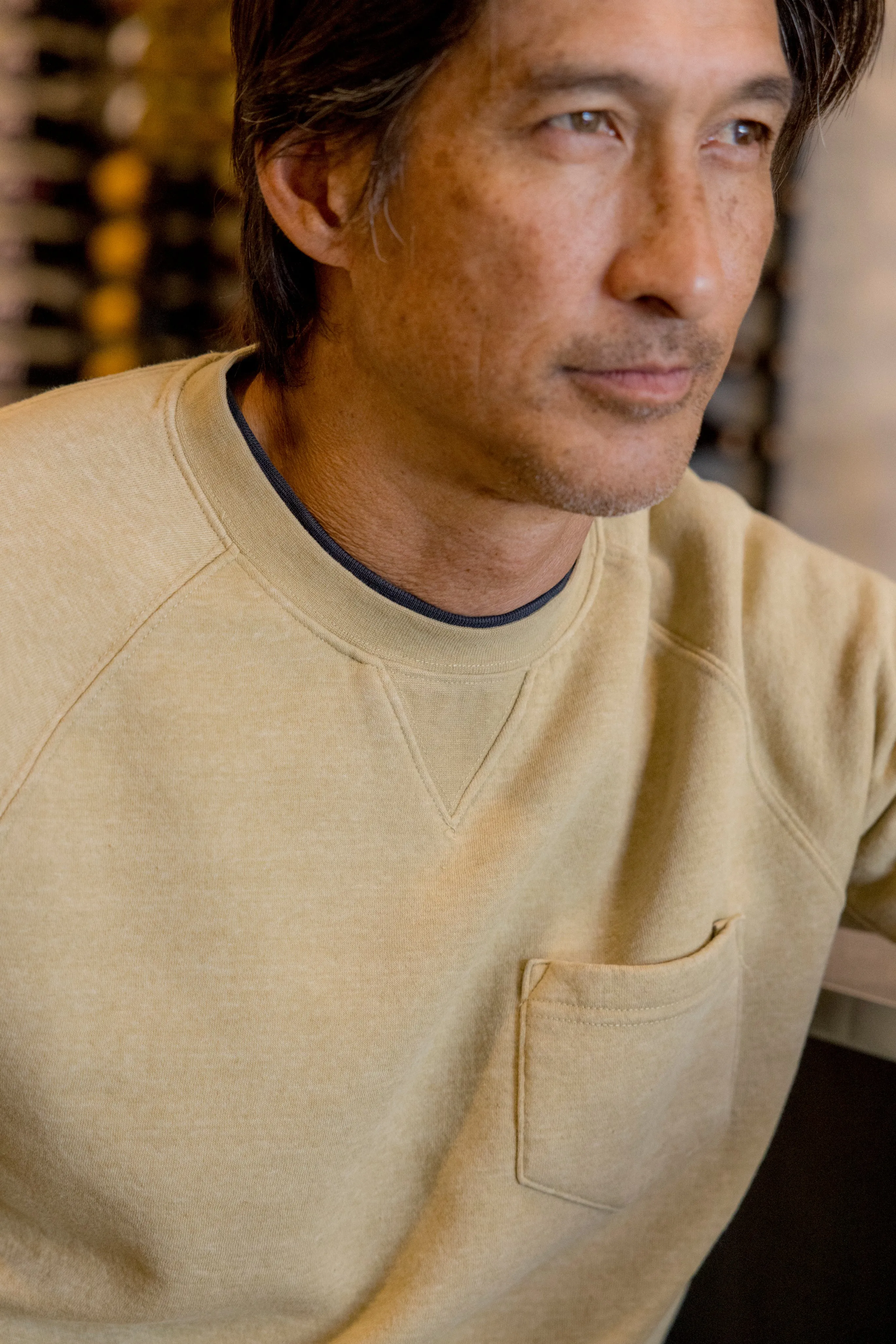 Nolan Marled Fleece Crew Neck - Grass Yellow sold by Grayers product image thumbnail 3