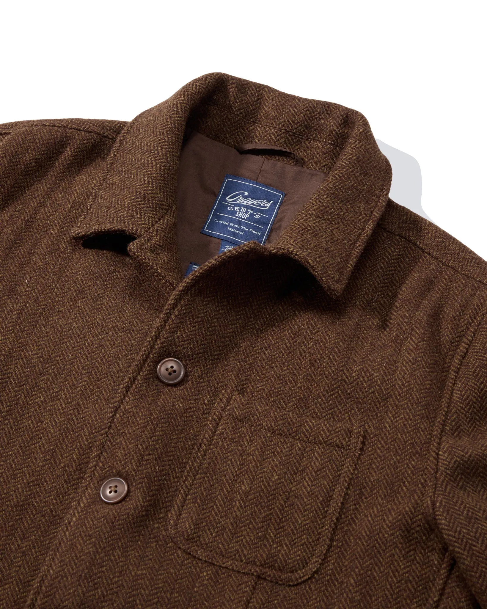 Tweed Industrial Jacket - Brown Herringbone sold by Grayers product image thumbnail 5