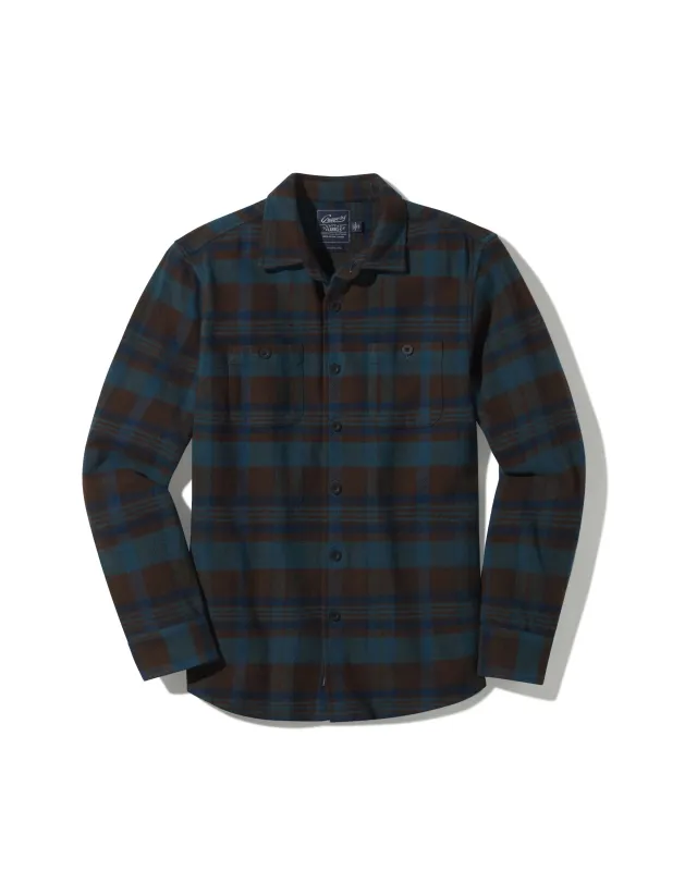 Scarboro Heritage Heavy Flannel  - Brown Blue Plaid * made by Grayers