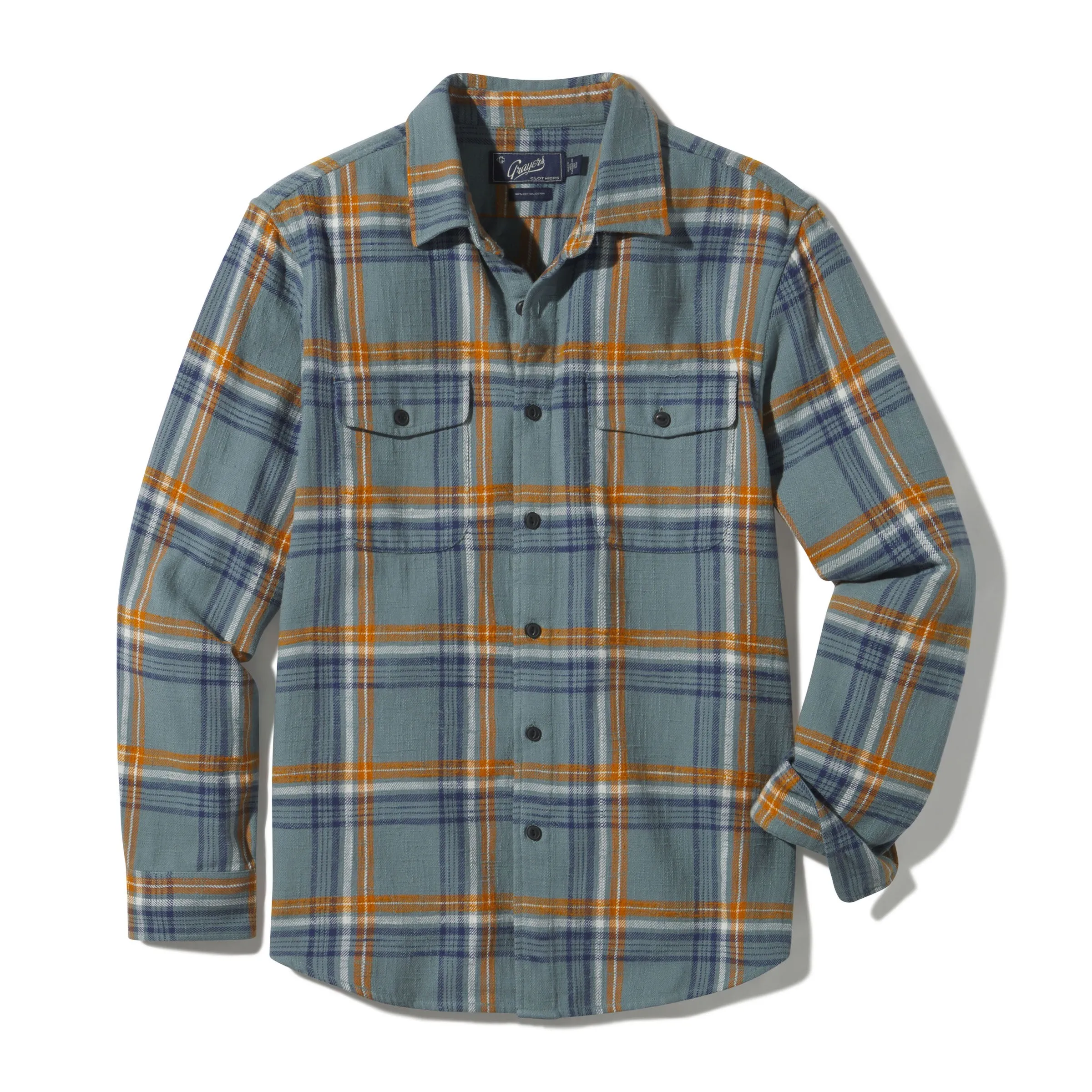 Vintage Slub Twill Shirt SMP - Blue Lead Buckthorn (Final Sale)* sold by Grayers